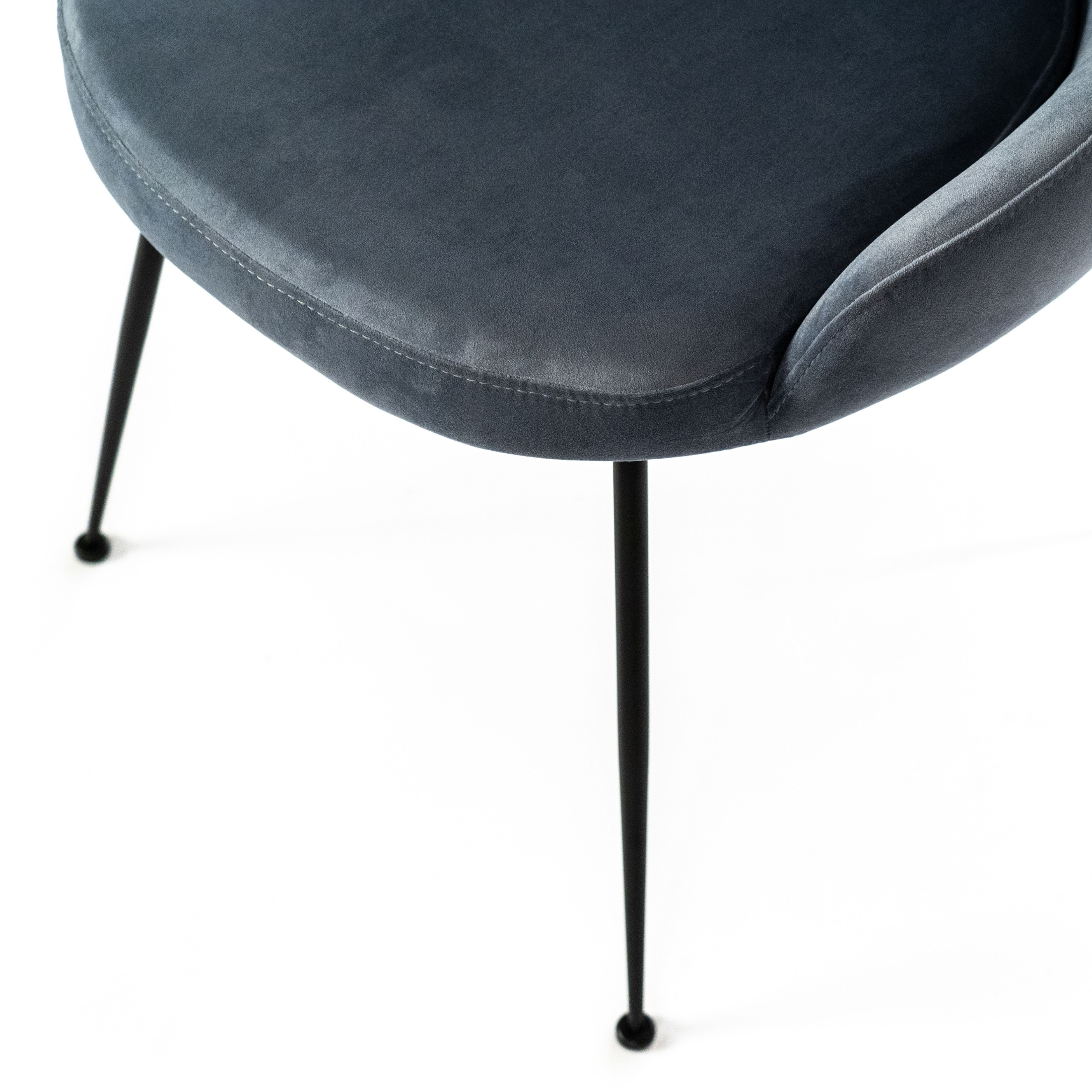 Modern padded chair "Alyssa" velvet effect cm 49.5x48.5 80h