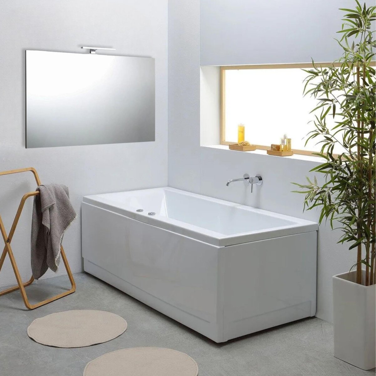 Specchio a led per bagno "Rivermas" reversibile rettangolare senza cornice - MondoViro