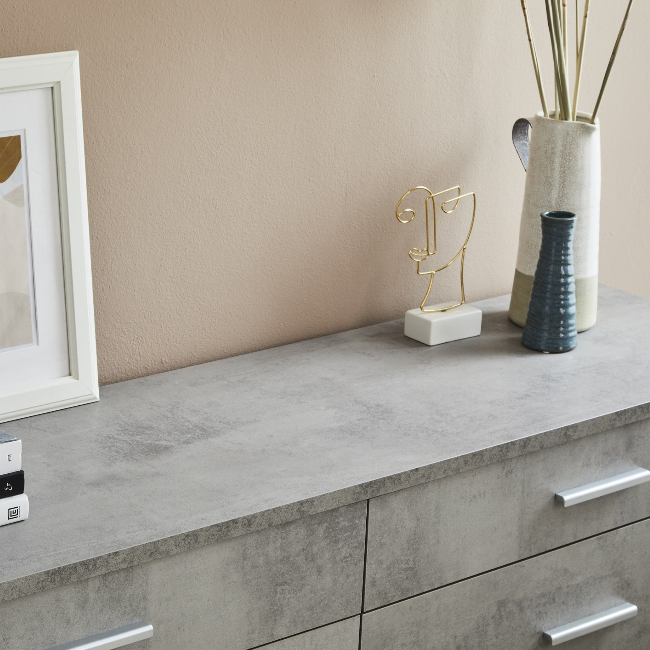 "Pedro" modern wooden 4-drawer entrance cabinet, 179x47 cm, 50 cm high