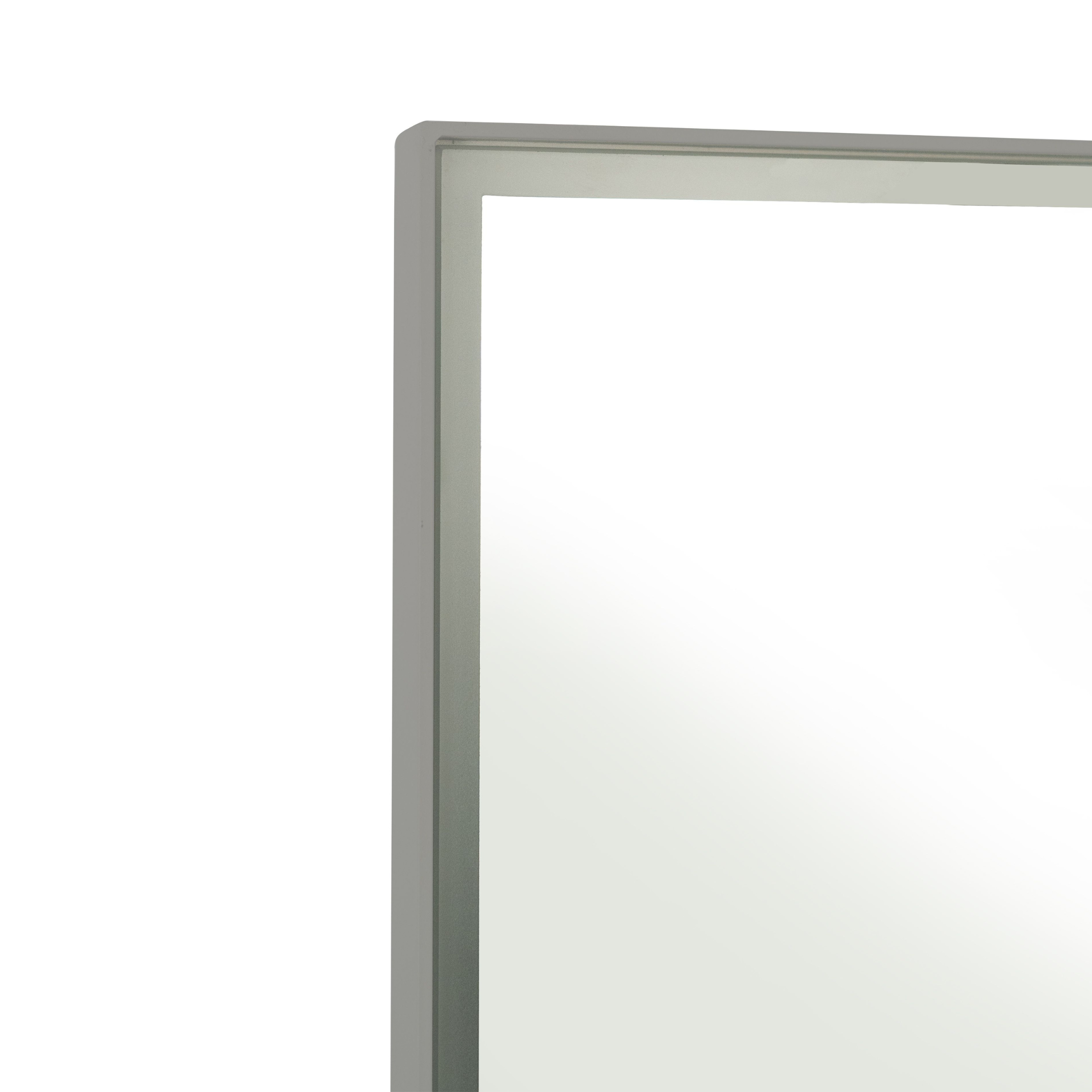 "Barbara" LED wall mirror with rectangular aluminum frame, 100x5 cm, 80 cm high