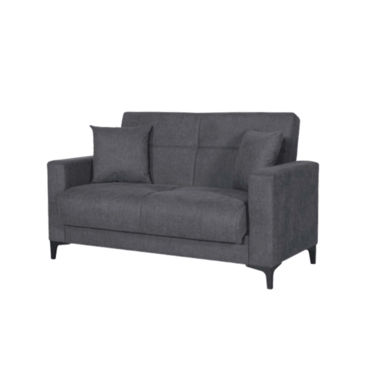 Divano con cassettone contenitore "Bravo Bacos" in tessuto con due cuscini - MondoViro