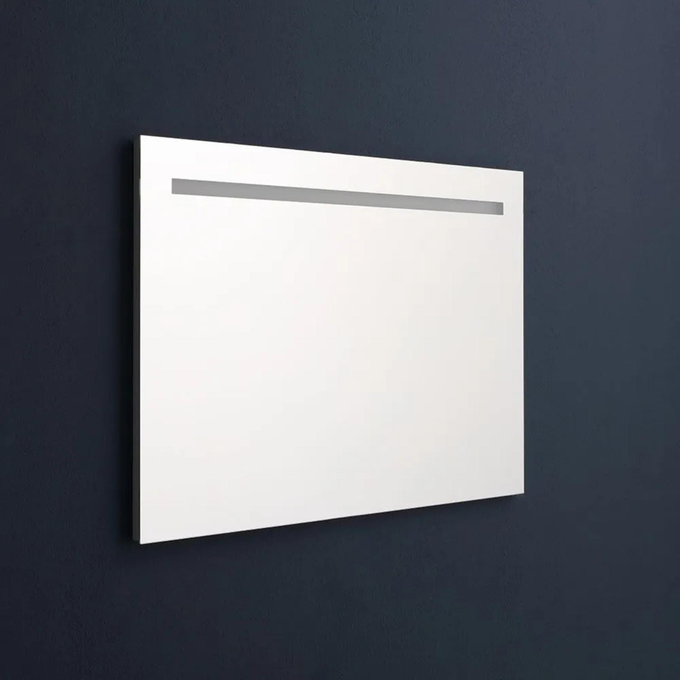 Rectangular mirror with "Valderico" LED strip and aluminum-like profiles
