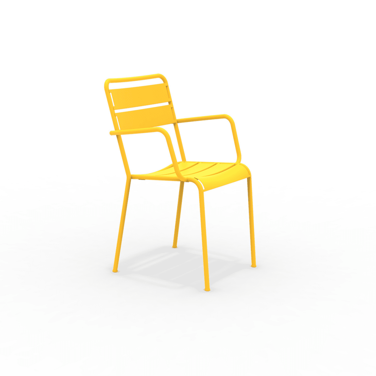 Set di sedie con braccioli da giardino in metallo "Twist" moderne ed impilabili cm 55x57 87h - MondoViro