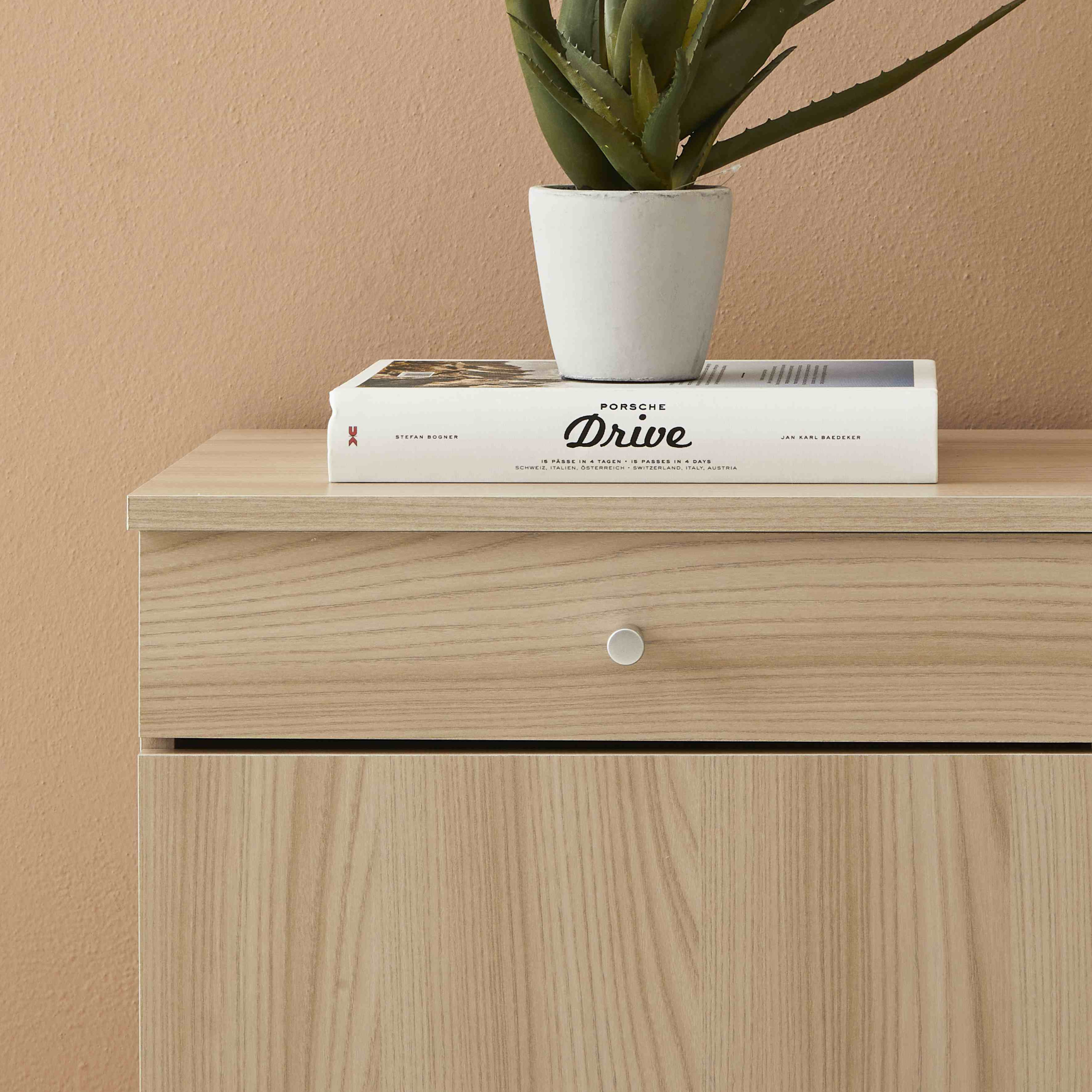 "Elisa" modern entrance hall cabinet with 2 doors and 1 drawer, 77x34 cm, 80 cm high