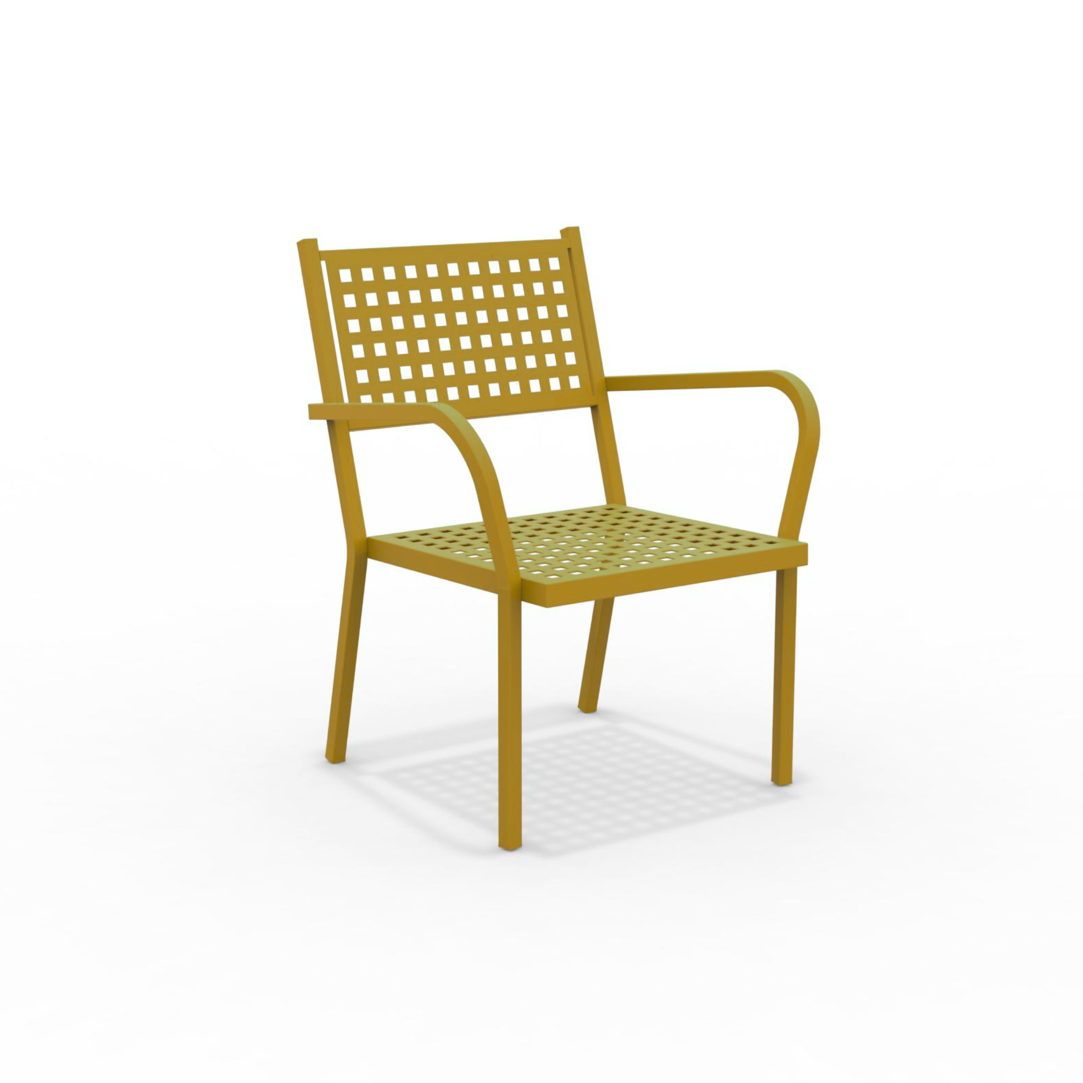 Set of modern "Alice" low stackable metal garden armchairs, 65x63 cm, 77 cm high.