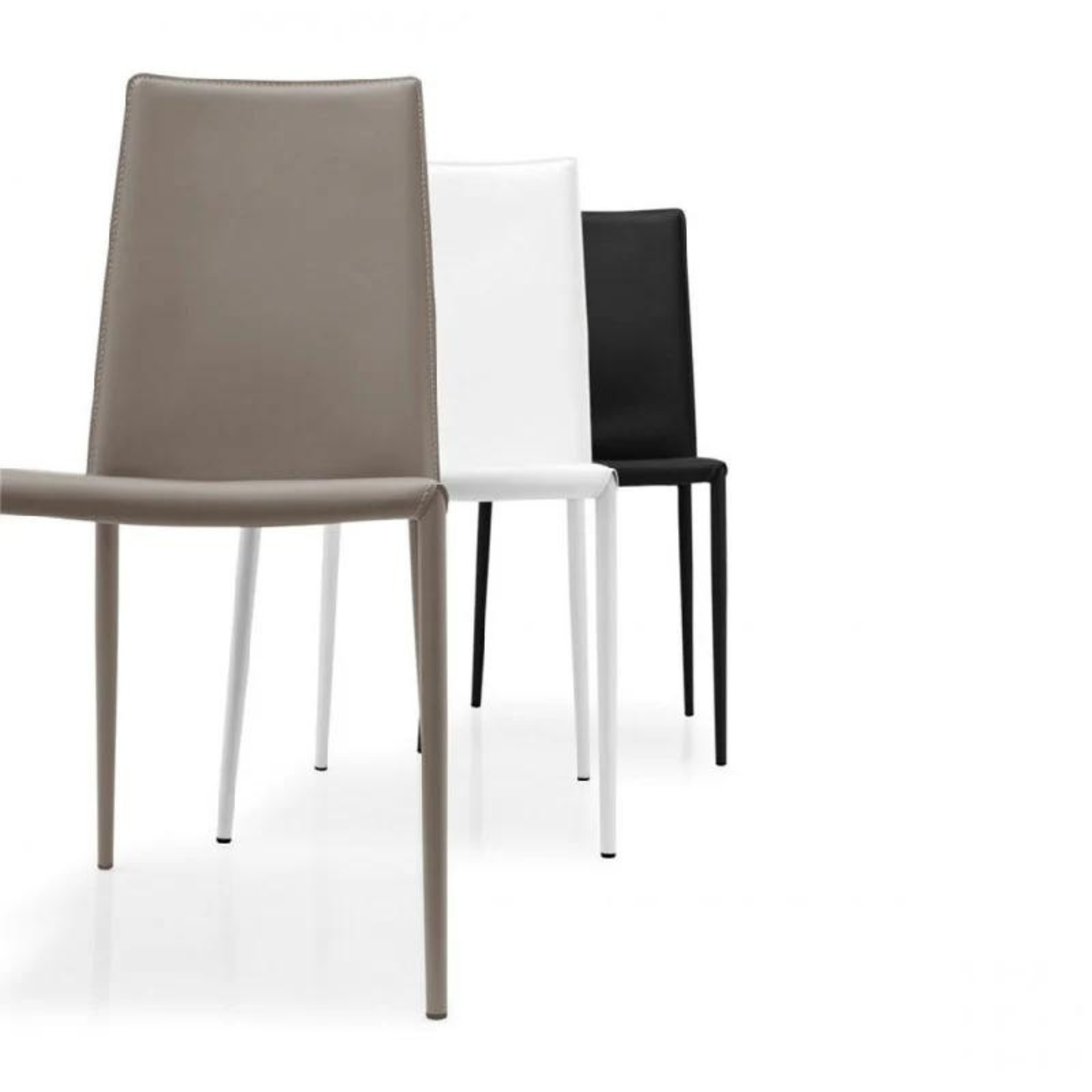 Set of modern "Boheme" living room chairs covered in regenerated leather, 48x52 cm, 90 cm high