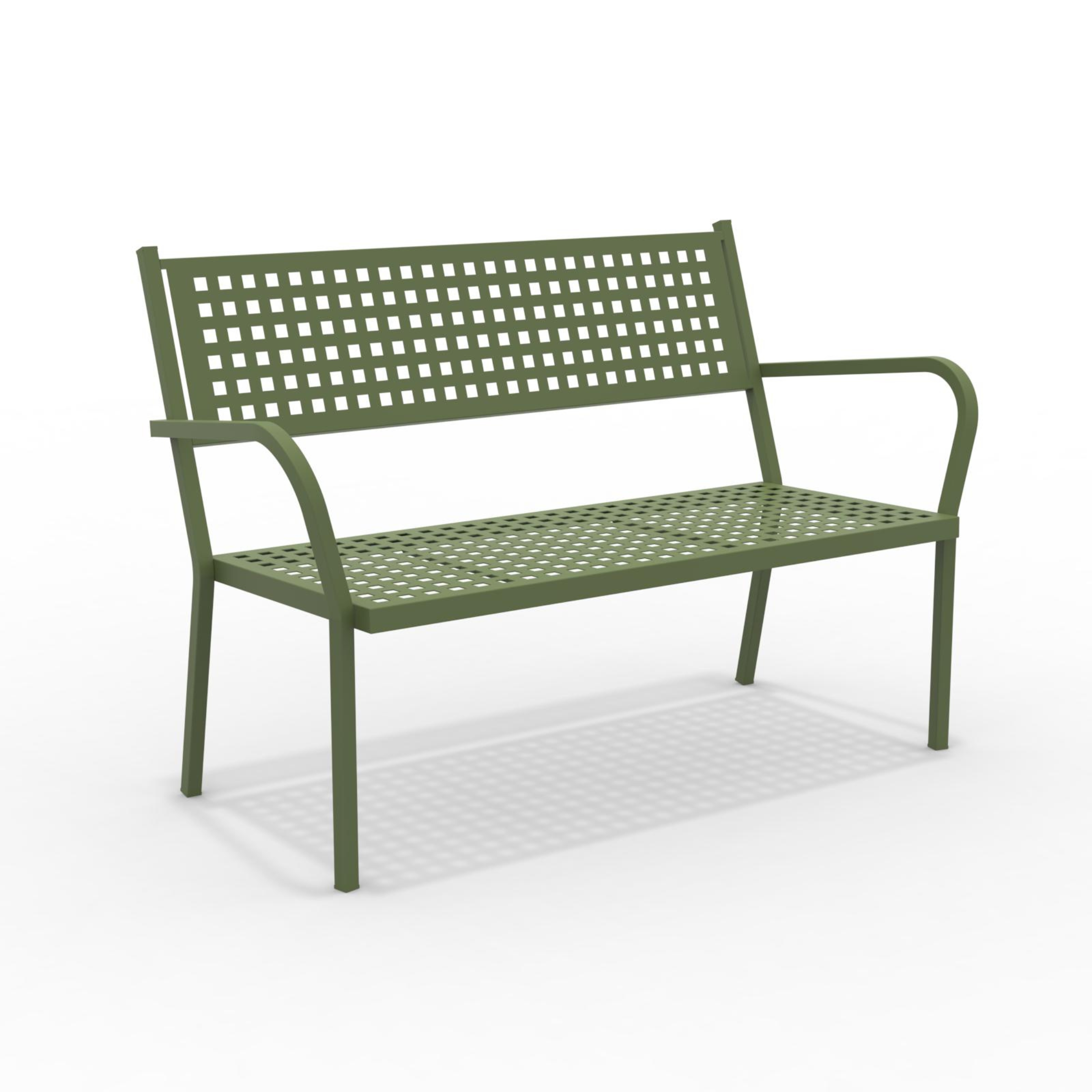 "Alice1" metal garden bench, stackable sofa with armrests, 148x53 cm, 85 cm high
