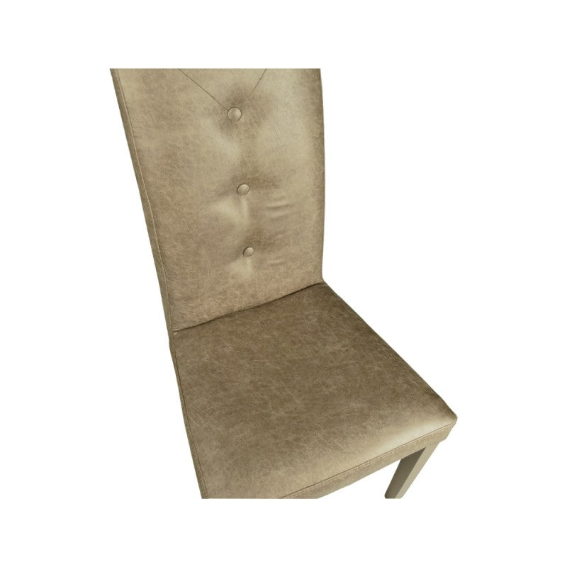 Set of "Montecarlo" dining chairs upholstered in fabric with matching legs, 47x46 cm, 101h