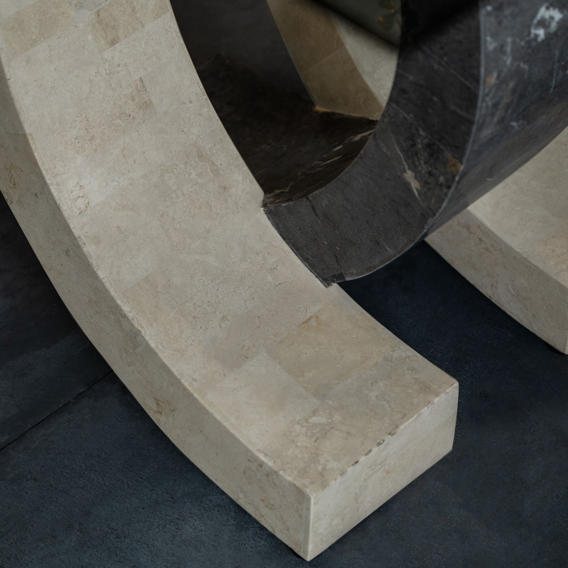 "Coco" stone dining table with tempered glass top, 180x100 cm, 76 cm high