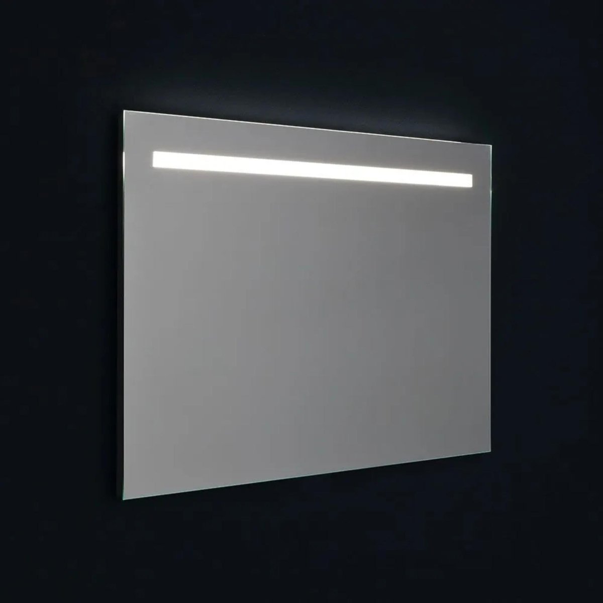 Specchio rettangolare con fascia a led "Valderico" profili in simil alluminio - MondoViro