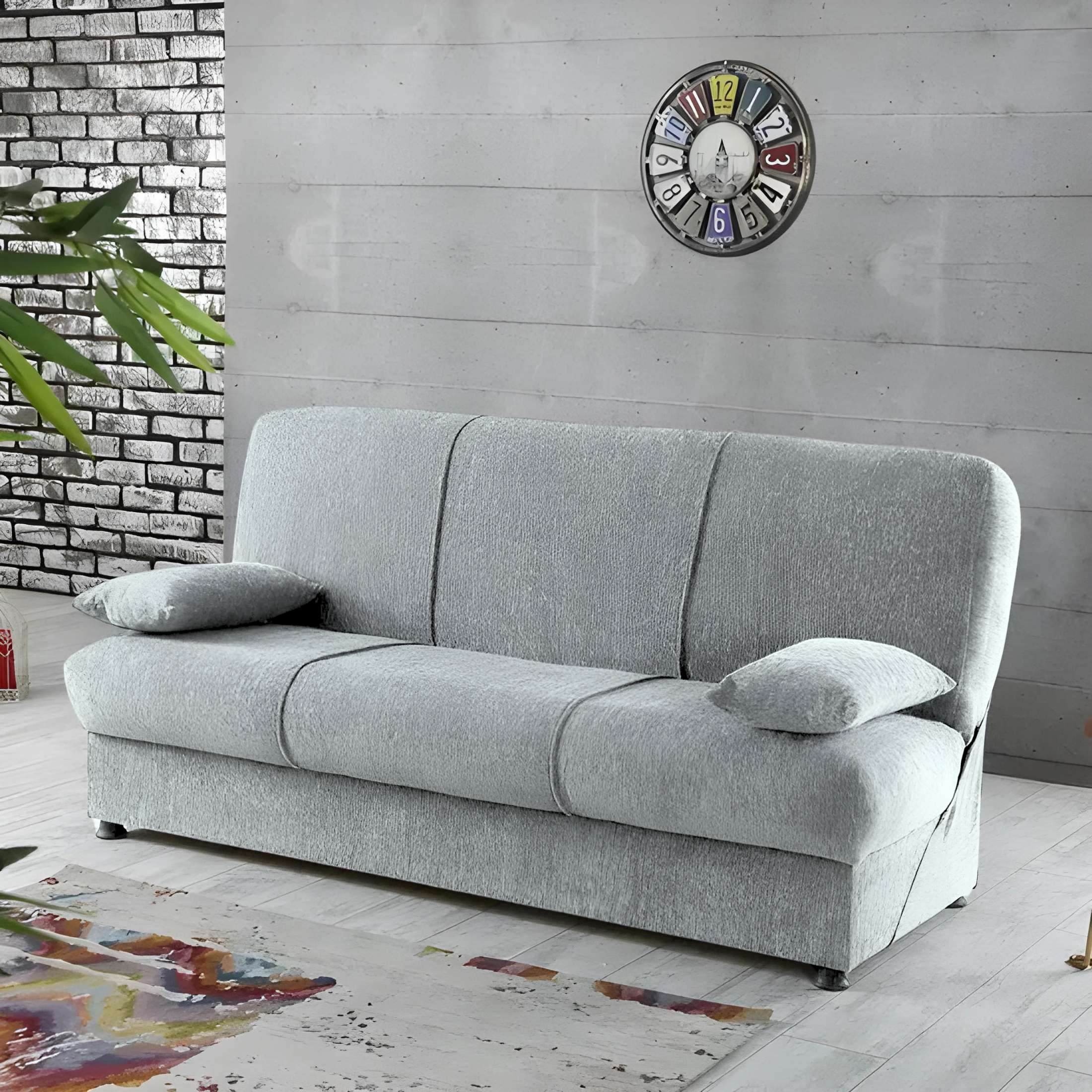 Modern "Jim" fabric sofa bed with storage cm 190x64 90h