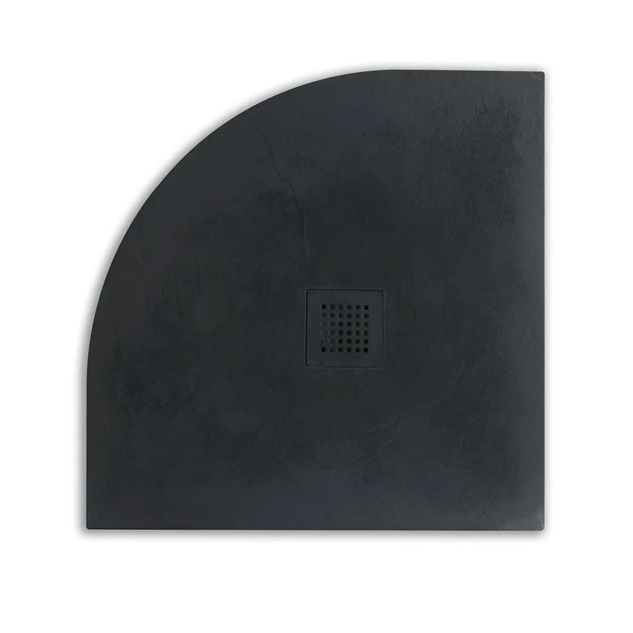 "Milano" semicircular shower tray in non-slip stone-effect resin