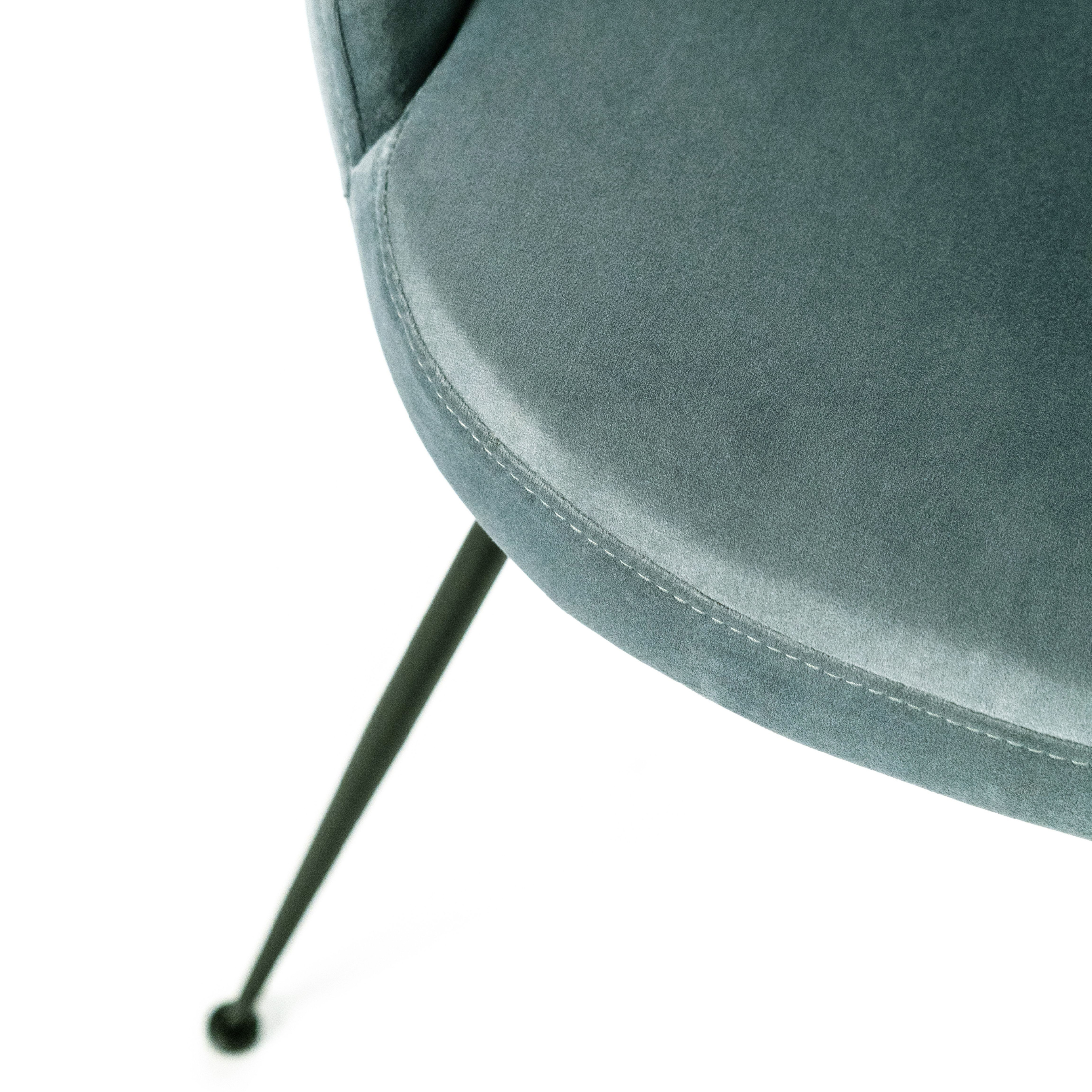 Modern padded chair "Alyssa" velvet effect cm 49.5x48.5 80h