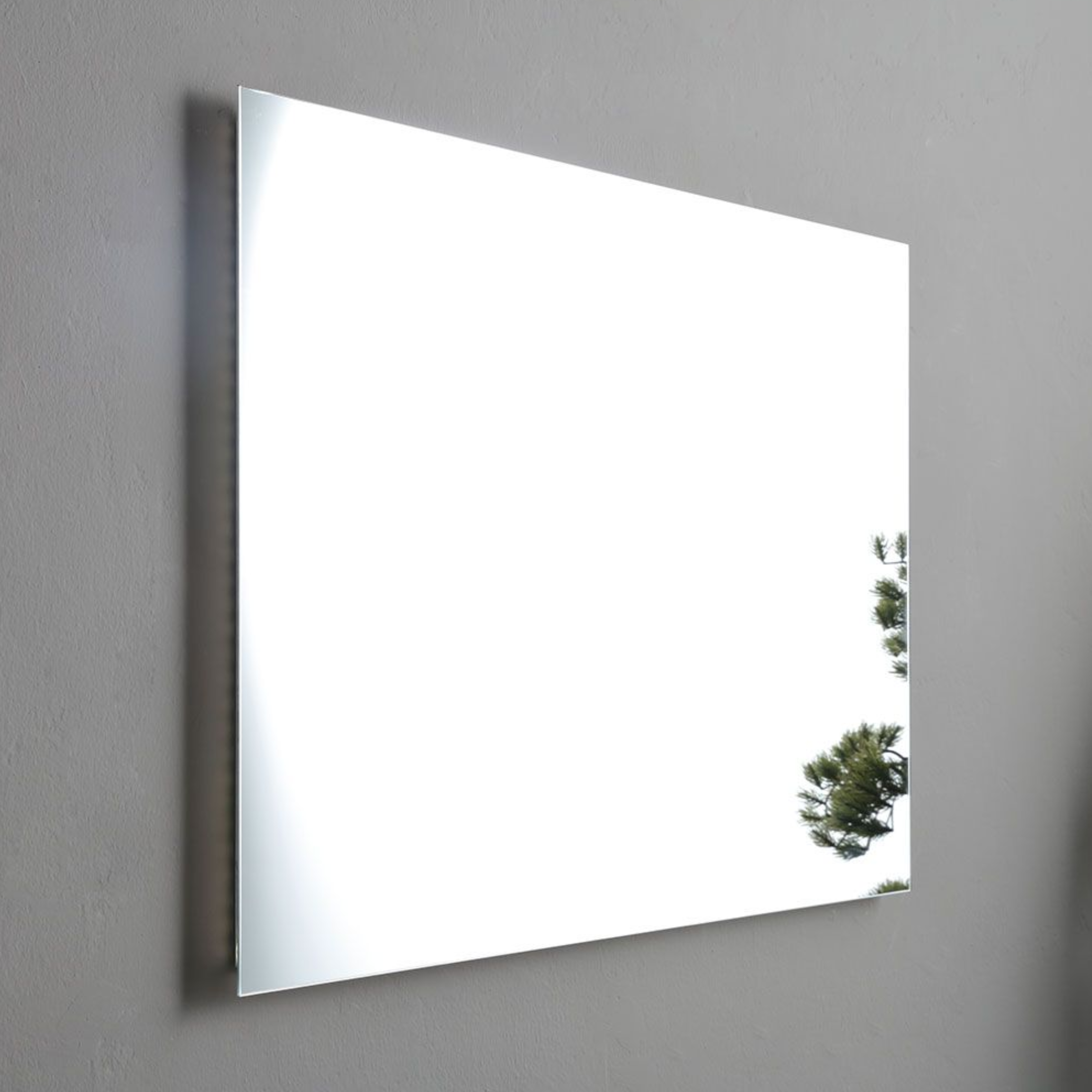 Cartagena white floor-standing bathroom cabinet with LED mirror and 80 cm glass shelf