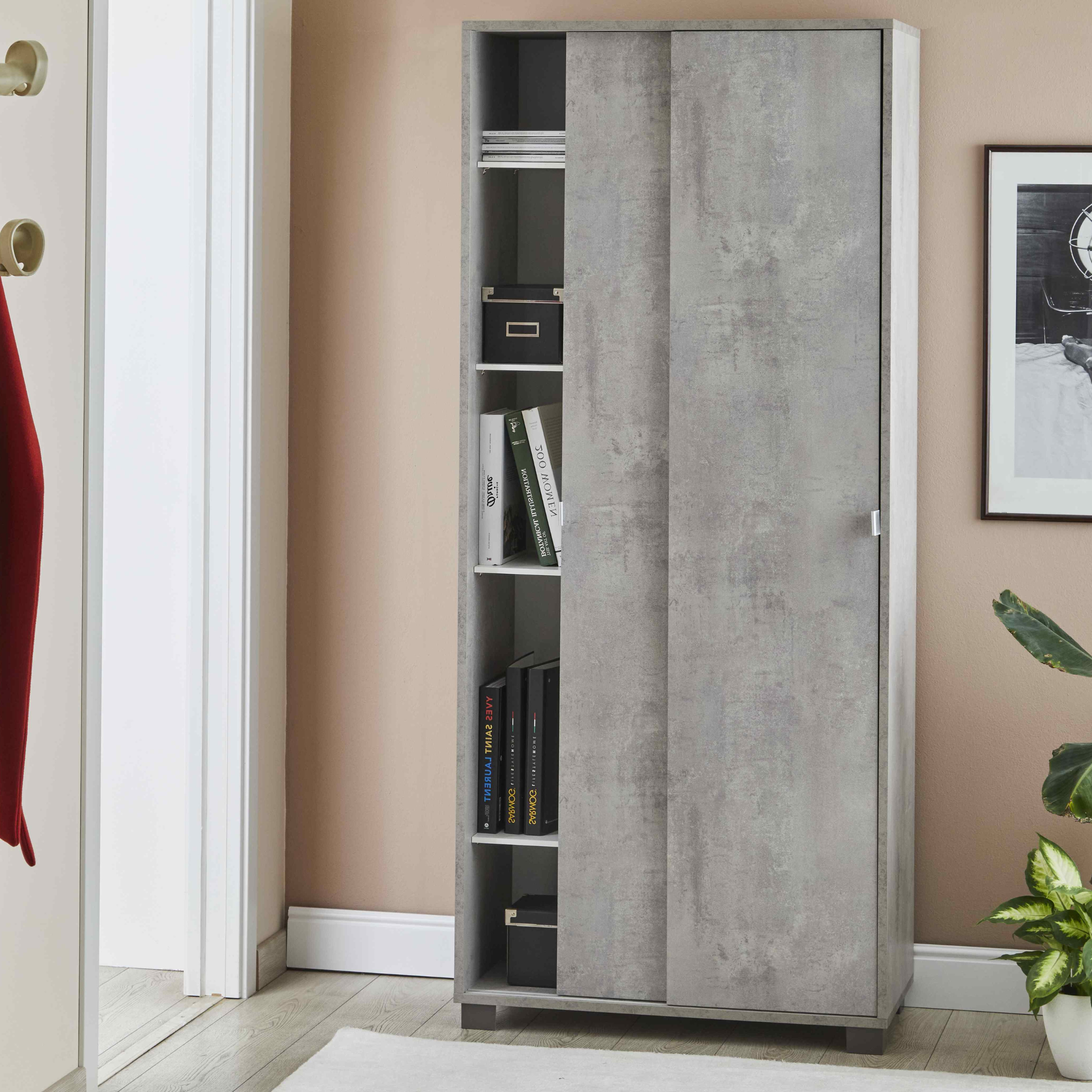 "Slide" 2-door wooden wardrobe with sliding doors, 82x41 cm, 190 cm high
