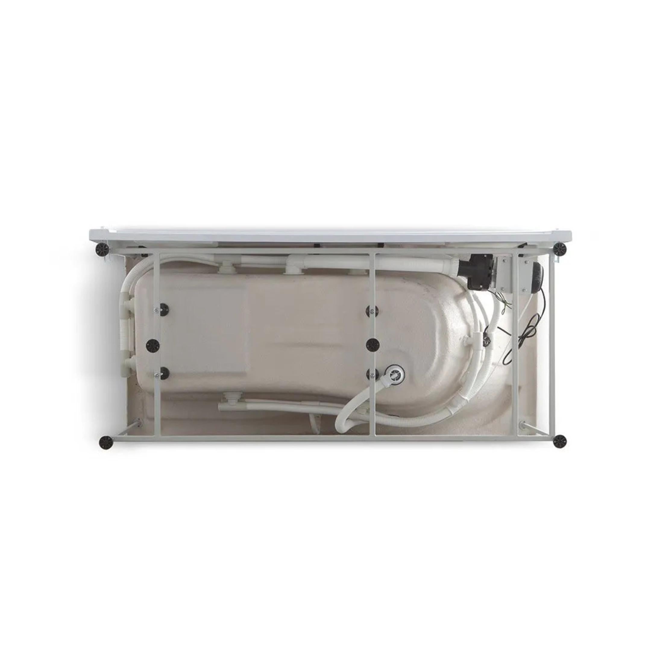 "Doris" corner whirlpool bathtub in white acrylic, 170x78 cm, 65 cm high