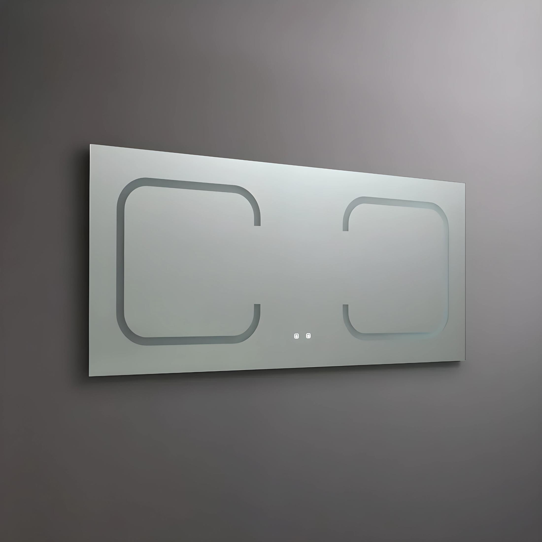 "Luce" double-sided LED bathroom mirror in aluminum, 180x80 cm.