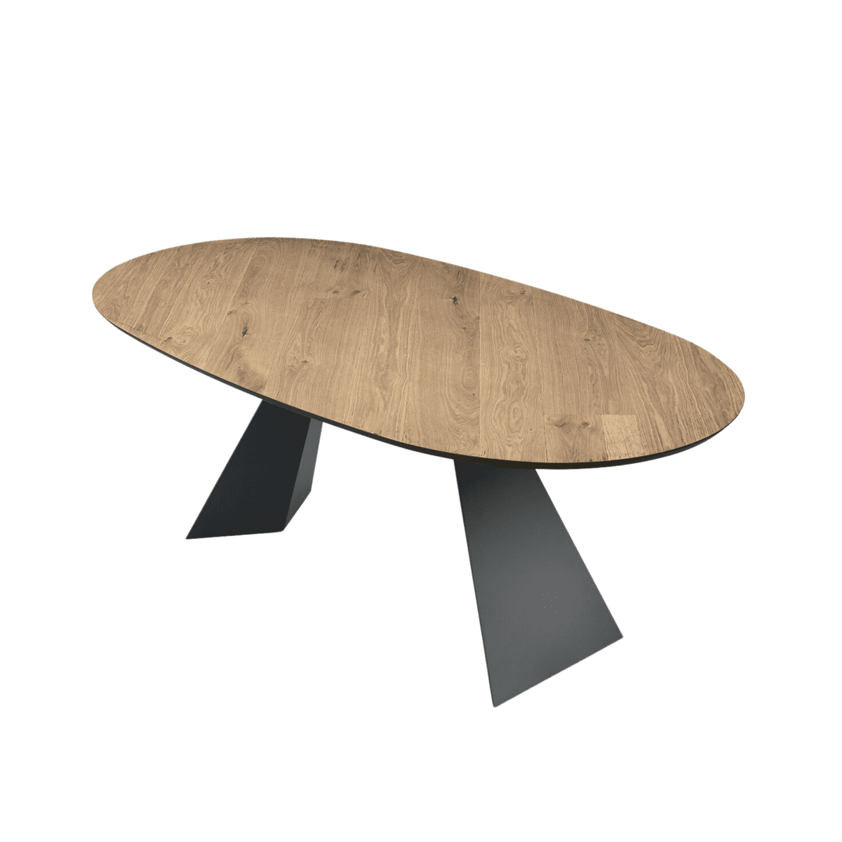 Tavolo fisso moderno da pranzo "Nargy" con base in metallo e piano in rovere cm 210x109 75h - MondoViro