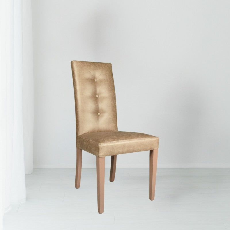 Set of "Montecarlo" dining chairs upholstered in fabric with matching legs, 47x46 cm, 101h