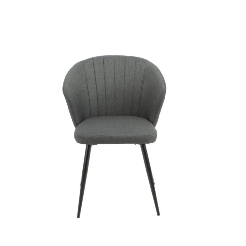 Set of "Krid" dining chairs upholstered in fabric with black metal legs, 44x41 cm, 82h