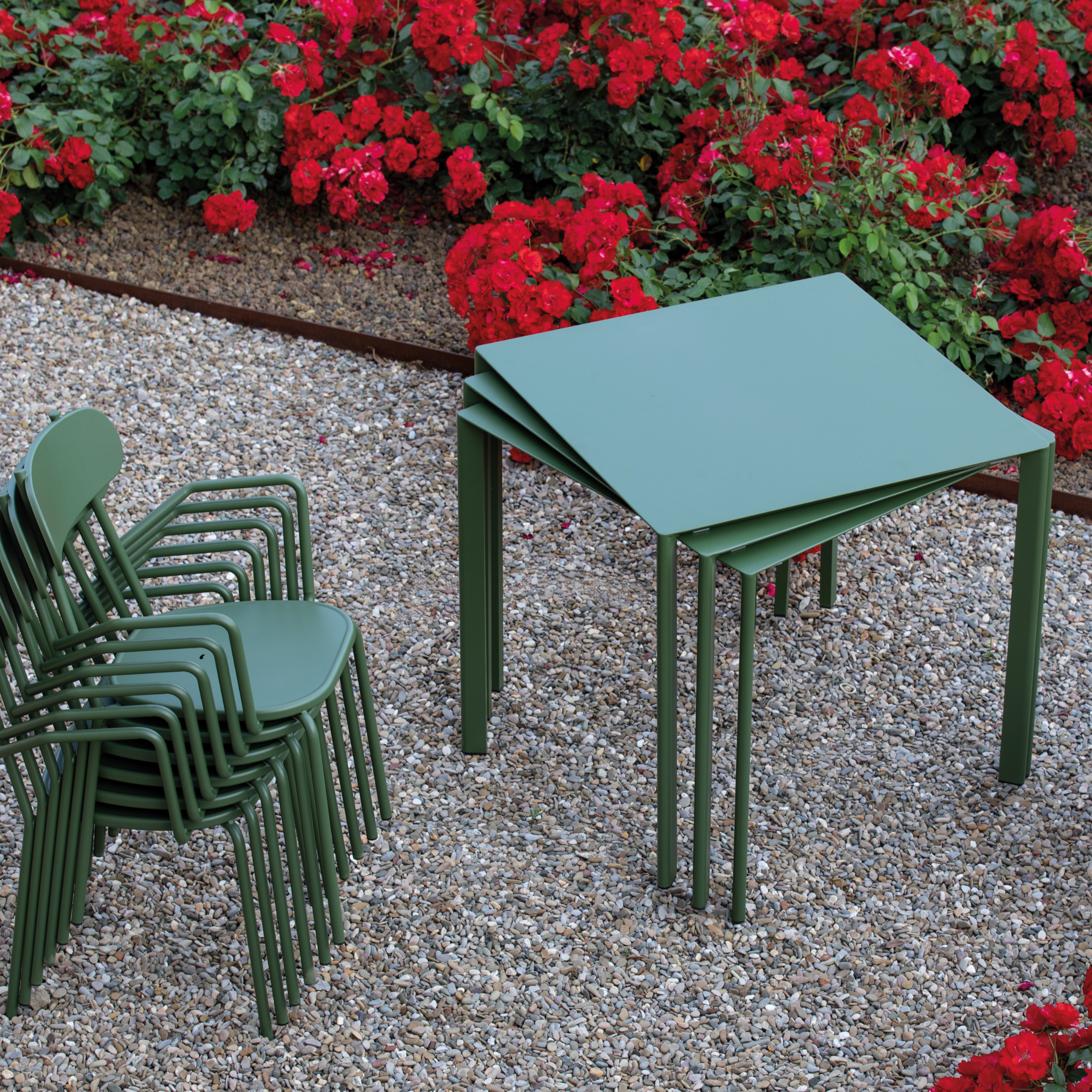 "Fox2" stackable square metal garden table, 60x60 cm, 110 cm high