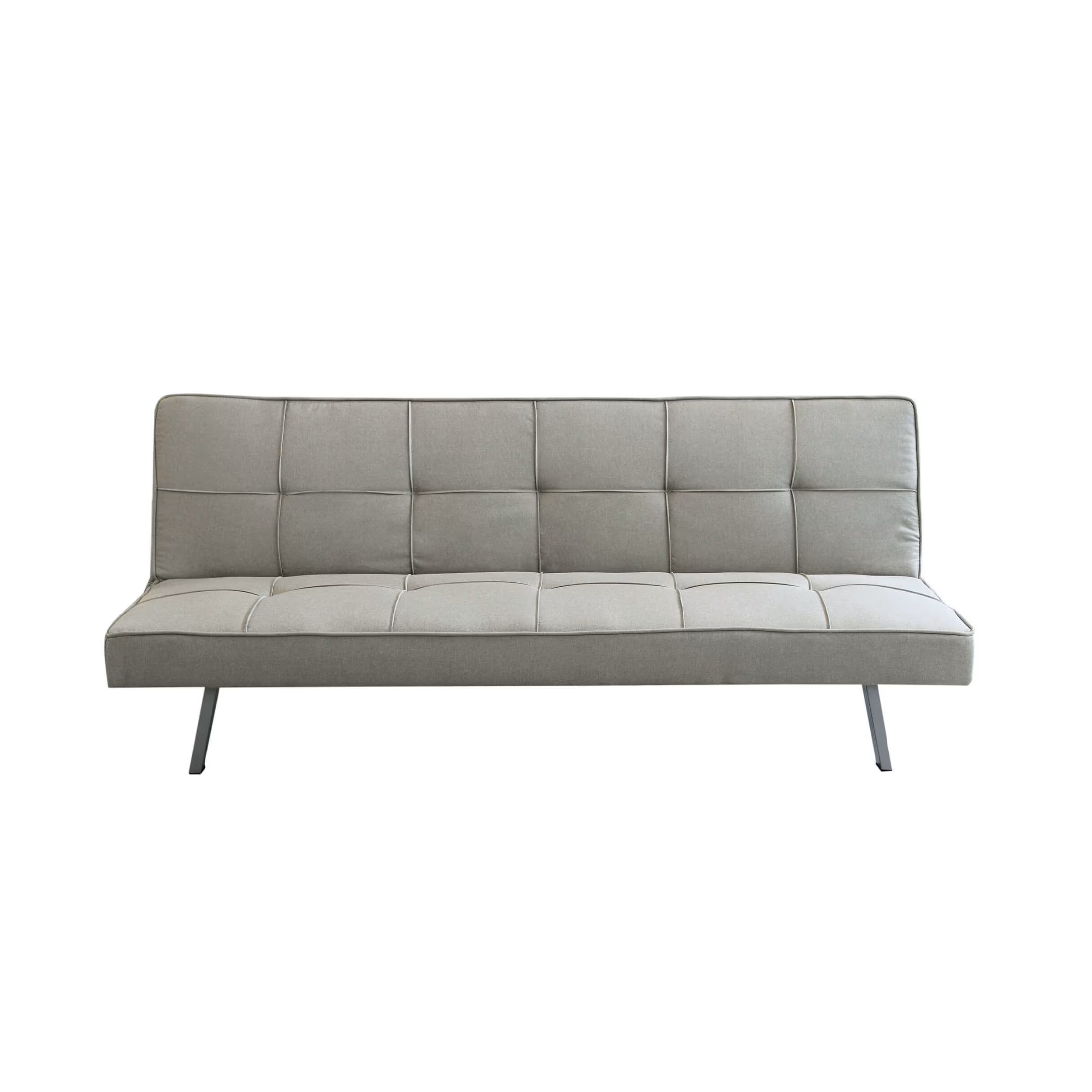 "Evelin" 3-seater sofa bed in linen fabric with metal legs, 180x81 cm, 79 cm high.