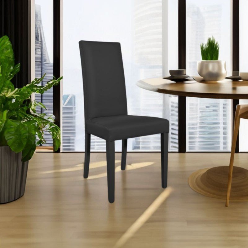 Conjunto de sillas de comedor "Nancy" tapizadas en ecopiel con patas de madera, 47x47 cm, 101h