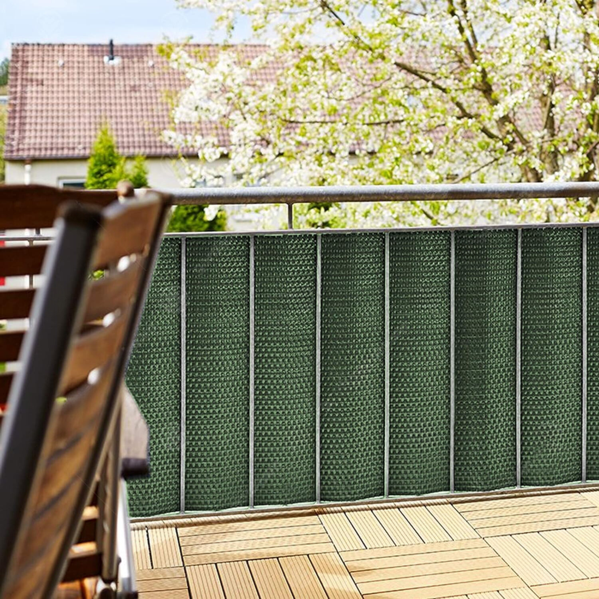 "Temp" rattan-effect privacy fence in a double-sided roll, 90x500 cm