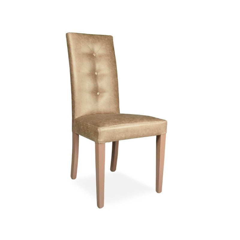 Set of "Montecarlo" dining chairs upholstered in fabric with matching legs, 47x46 cm, 101h