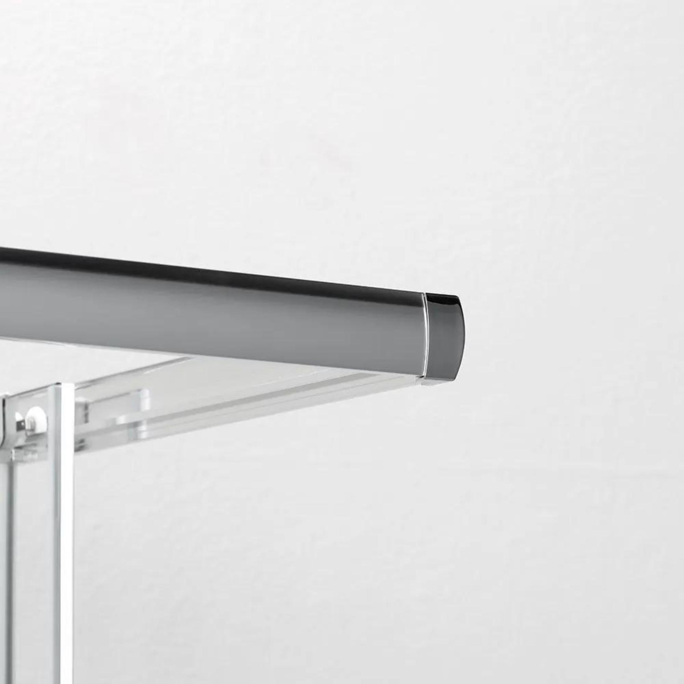 "Genova Two" square shower enclosure with sliding doors in polished tempered glass, 185 cm high