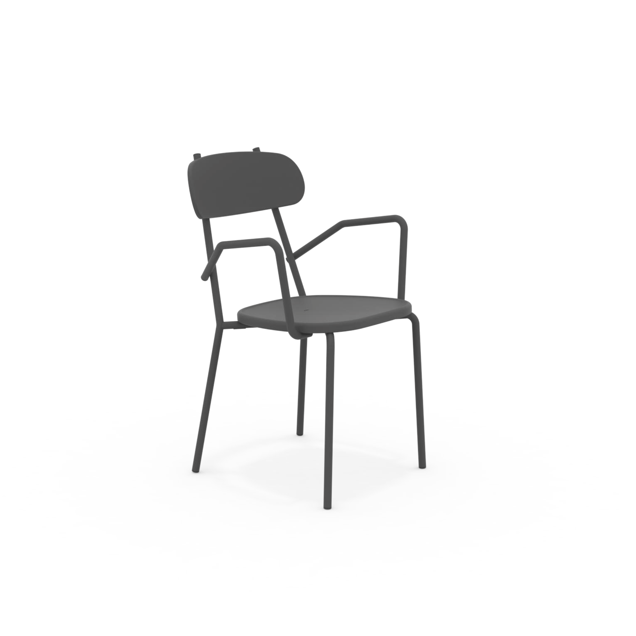 Set of "Fox" stackable painted metal garden chairs, 53x53 cm, 84h