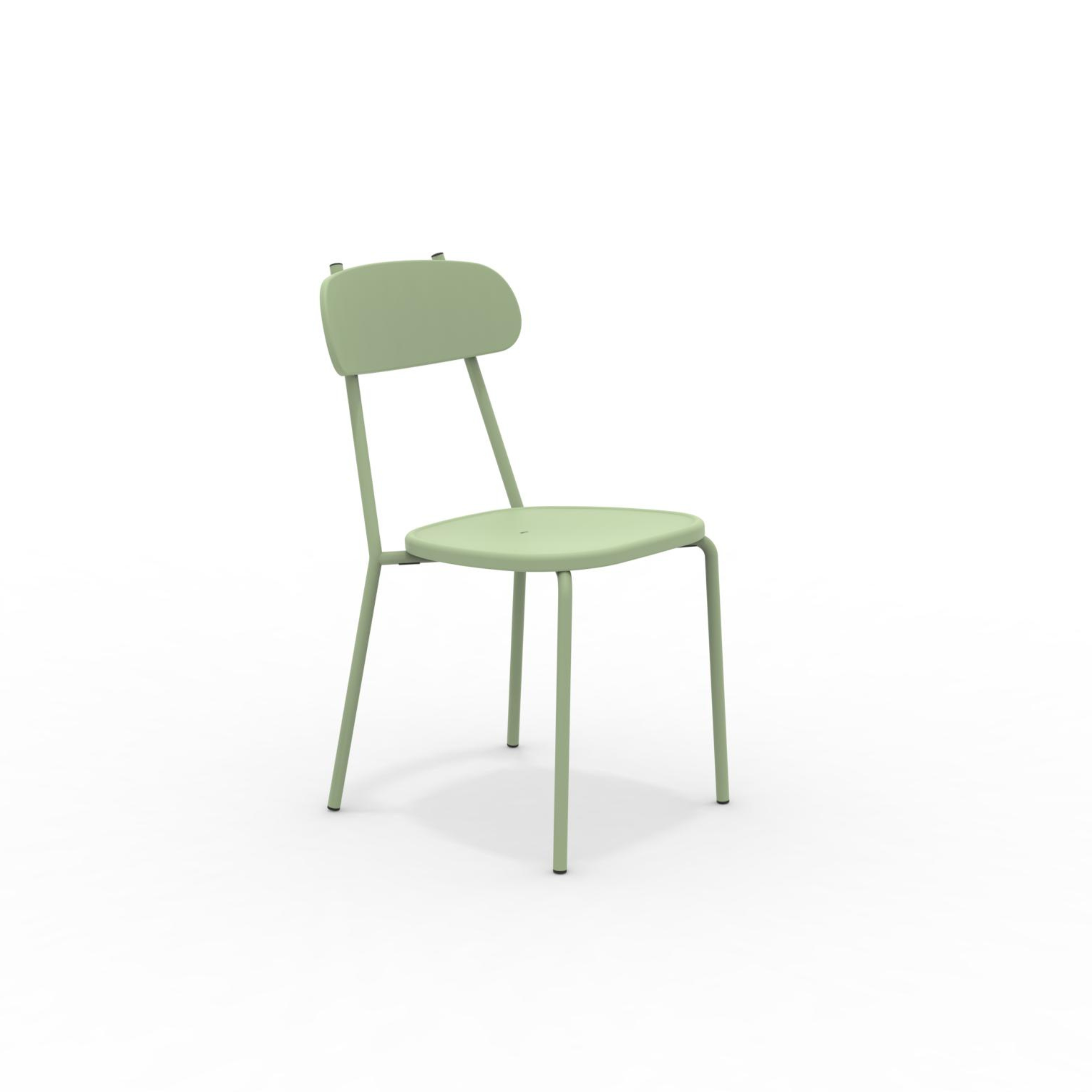 Set of stackable "Fox" garden chairs in painted metal, 45x53 cm, 84h