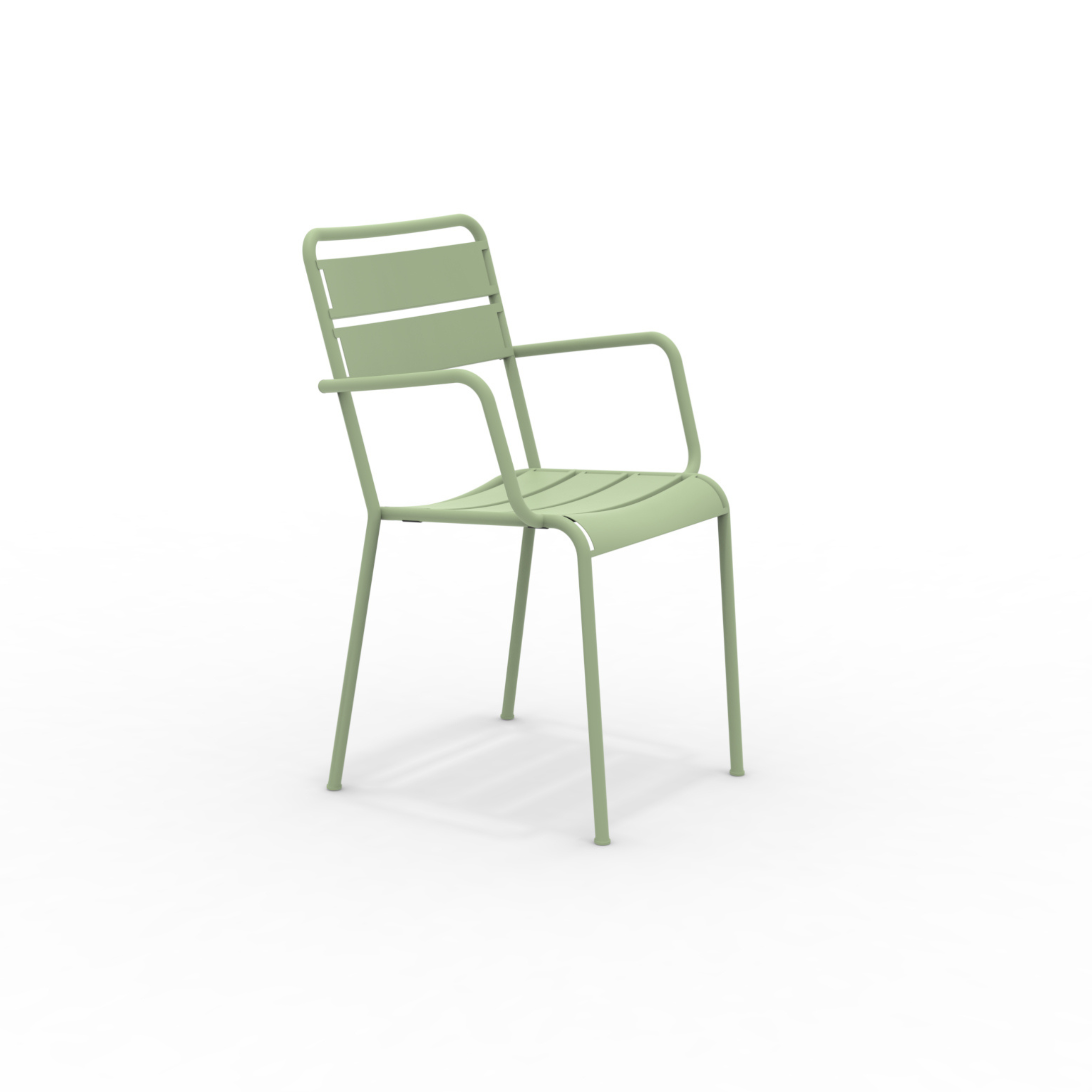 Set of modern and stackable "Twist" metal garden chairs with armrests, 55x57 cm, 87h