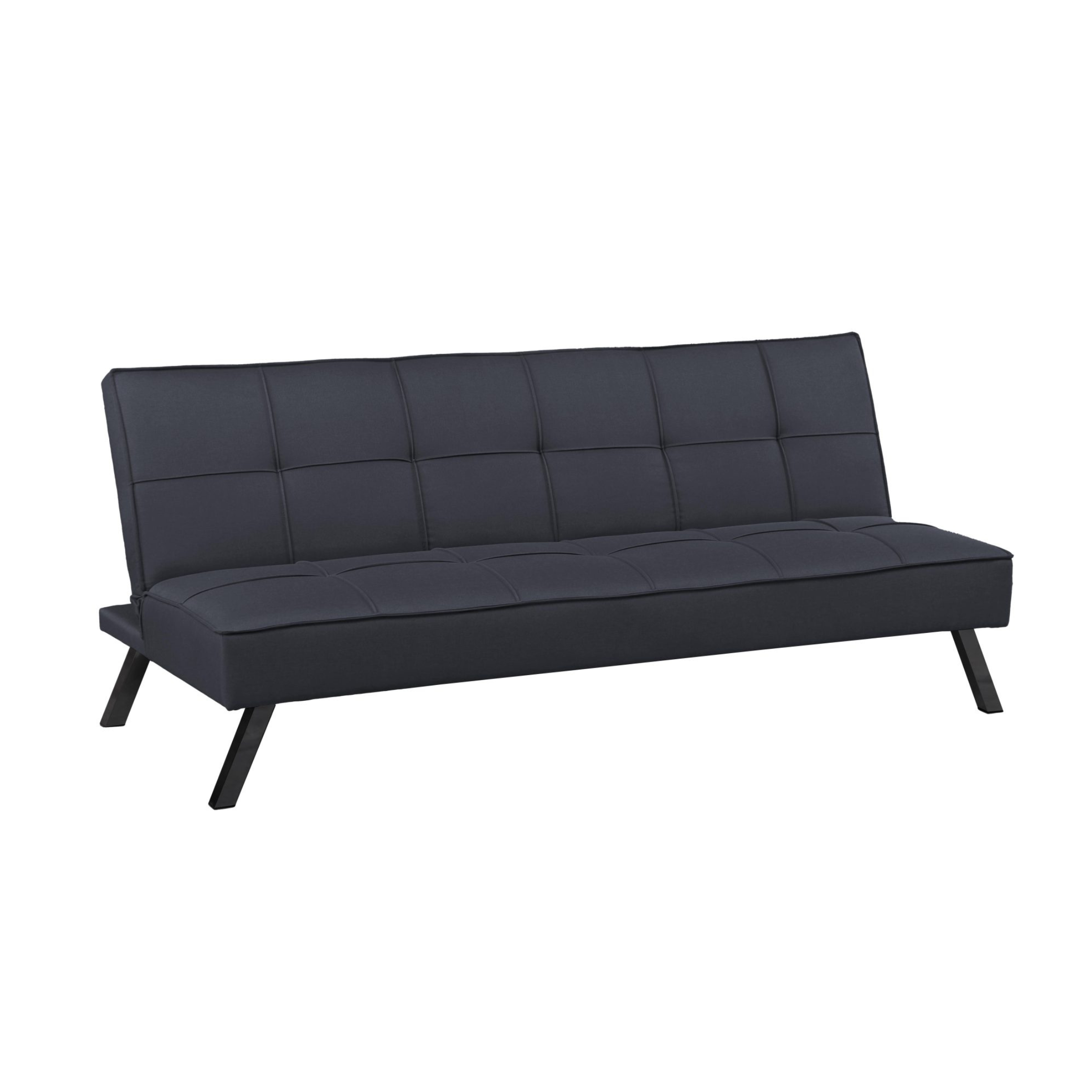 "Evelin" 3-seater sofa bed in linen fabric with metal legs, 180x81 cm, 79 cm high.