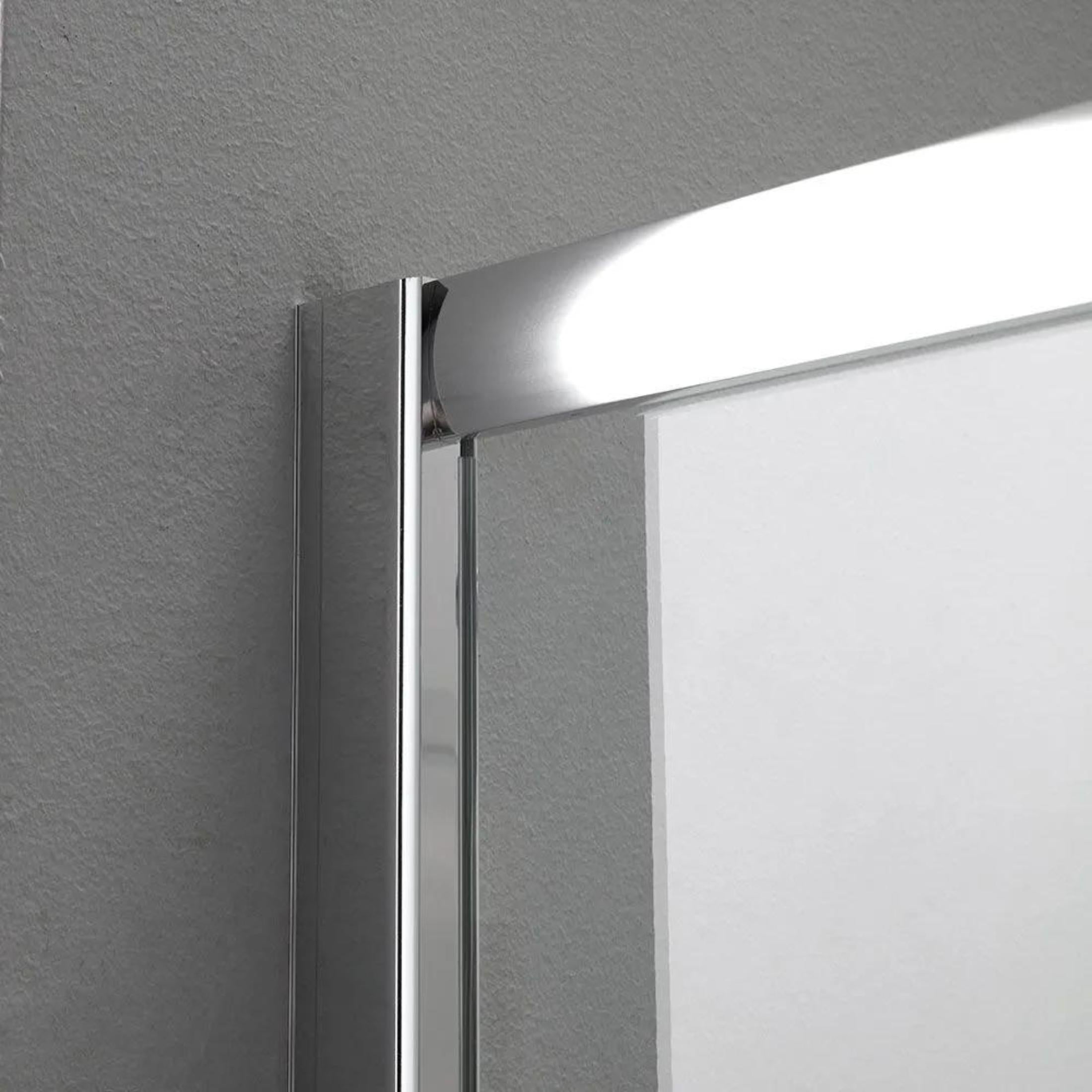 "Genova Two" square shower enclosure with sliding doors in polished tempered glass, 185 cm high