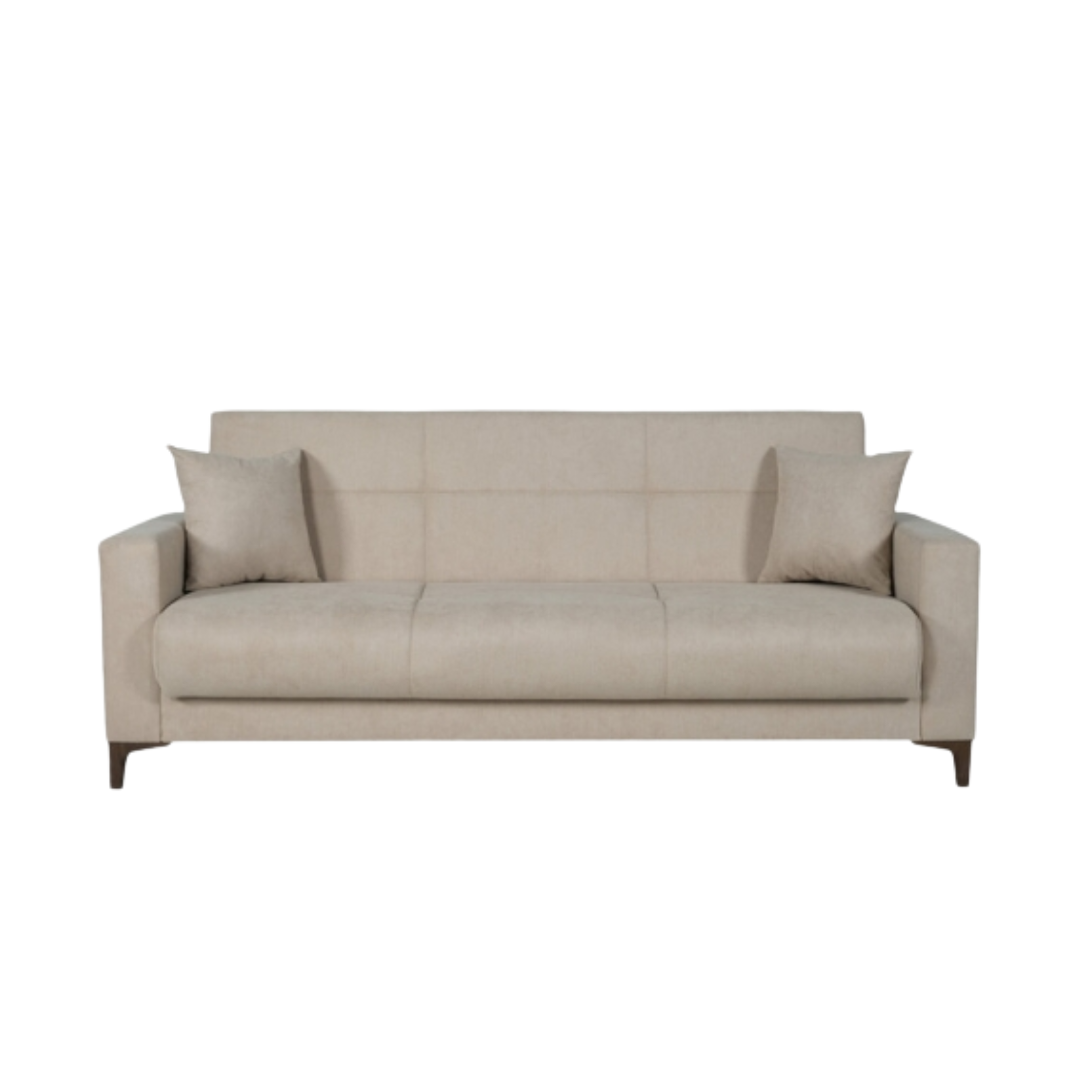 "Bravo Bacos" fabric sofa with storage drawer and two cushions
