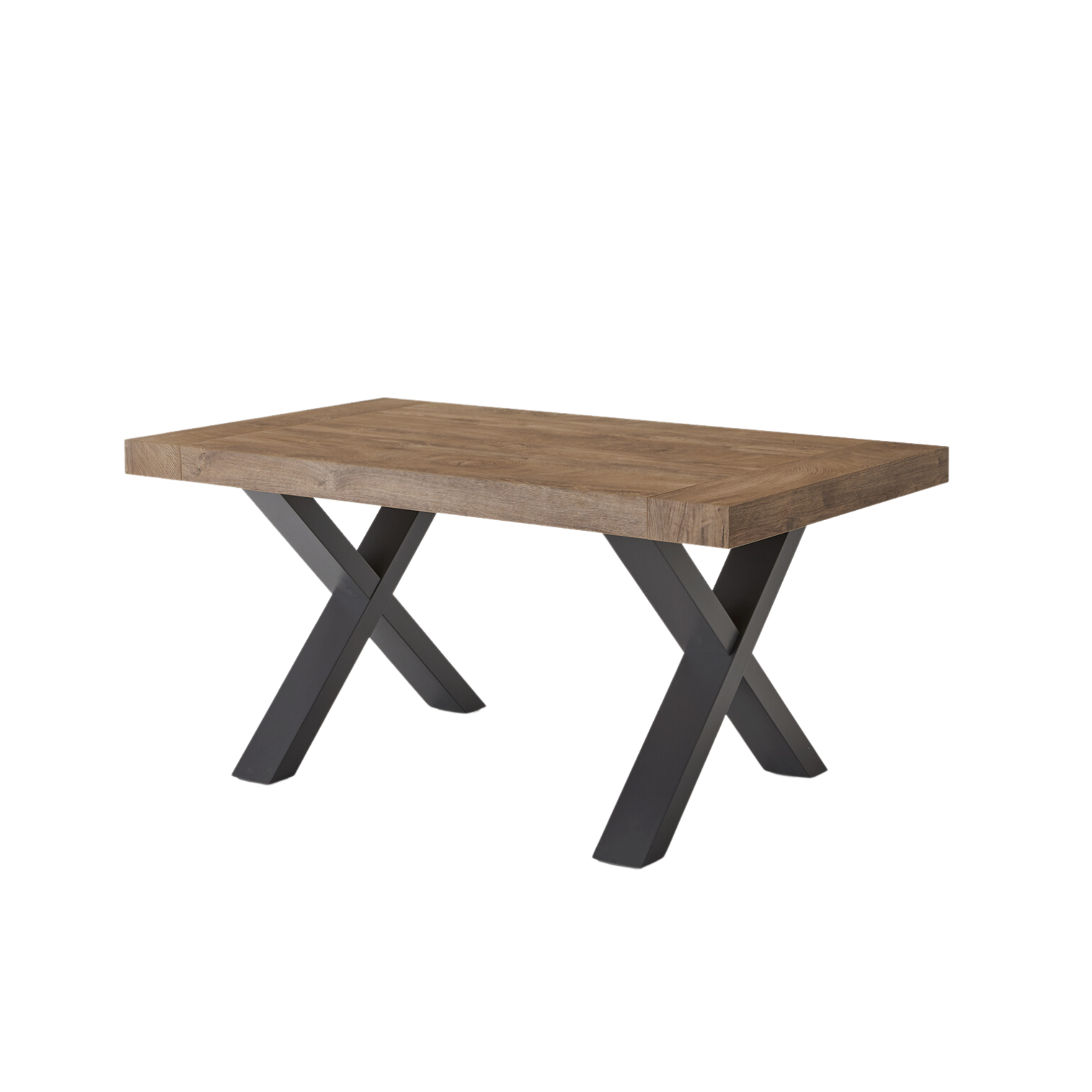 "Barton" extendable dining table with wood-effect laminate extensions, 160/260x90 cm, 76h
