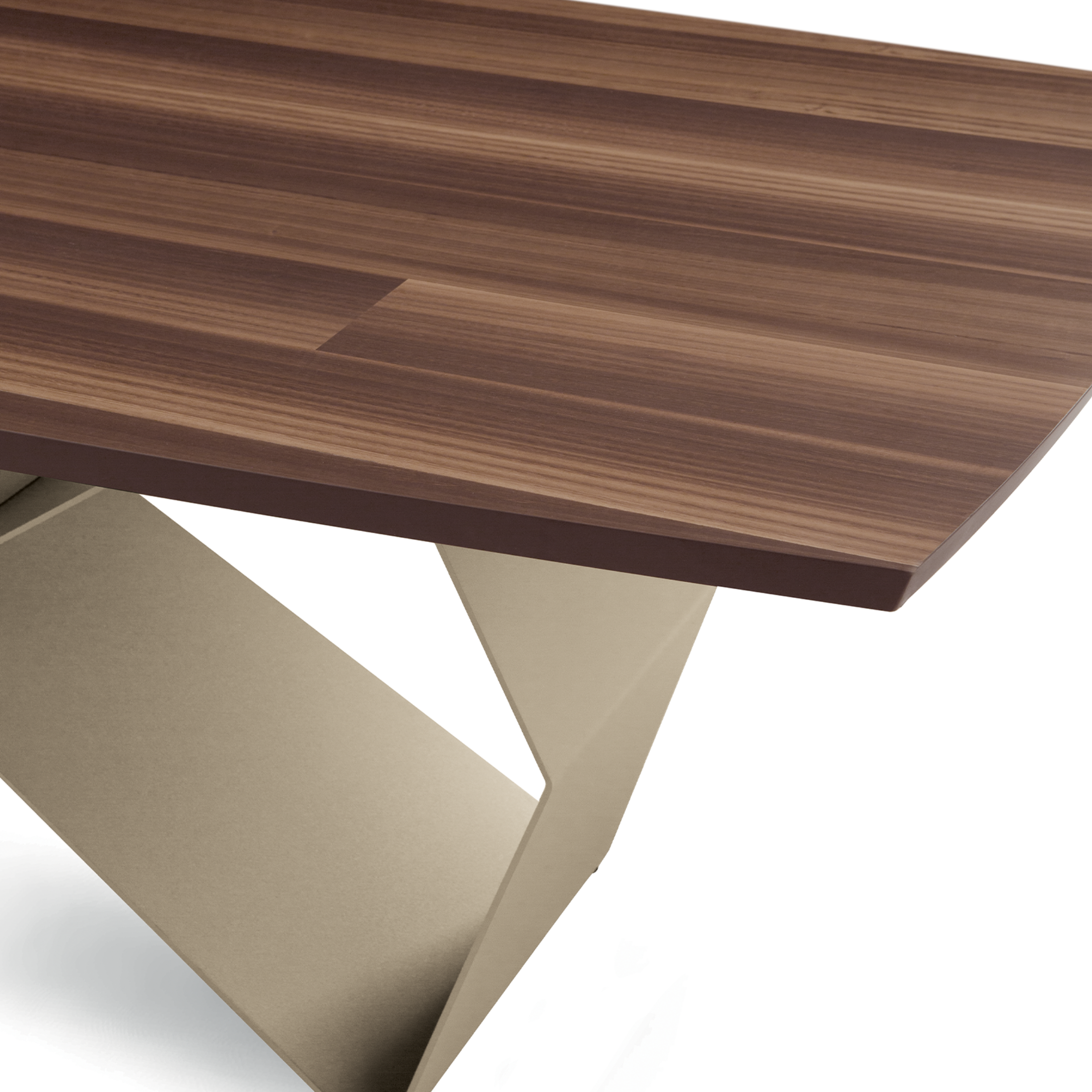 Fixed dining table "Reina" with metal base and oak top 200x100 cm 75h