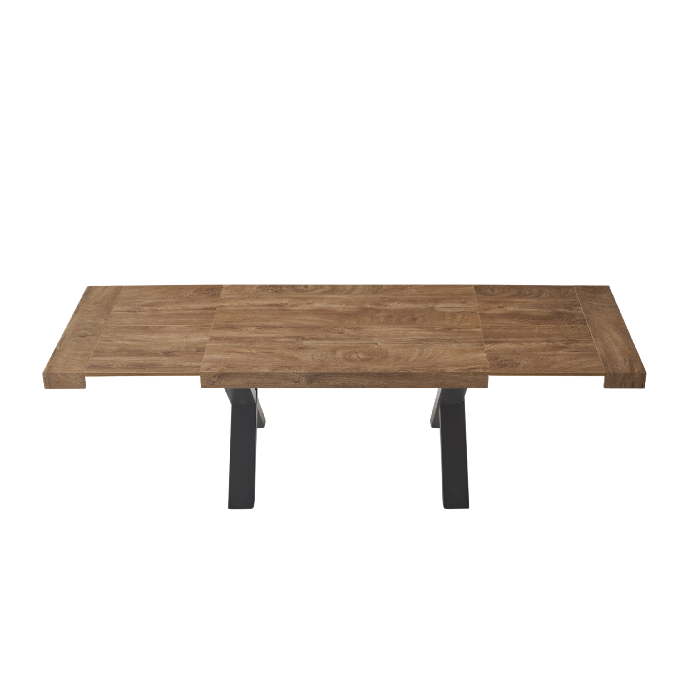 "Barton" extendable dining table with wood-effect laminate extensions, 160/260x90 cm, 76h