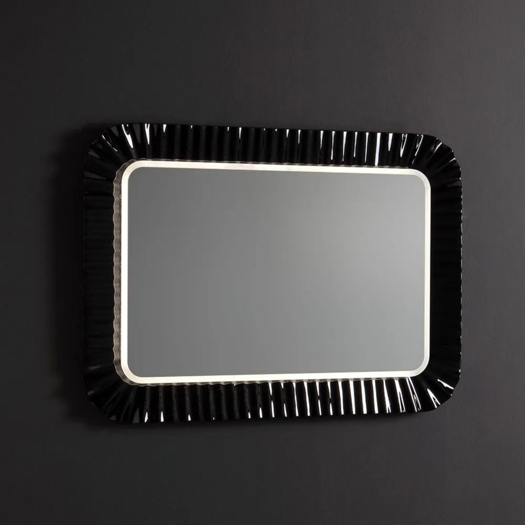 Rectangular LED mirror "Redding" with reversible fused glass frame 94x68 cm