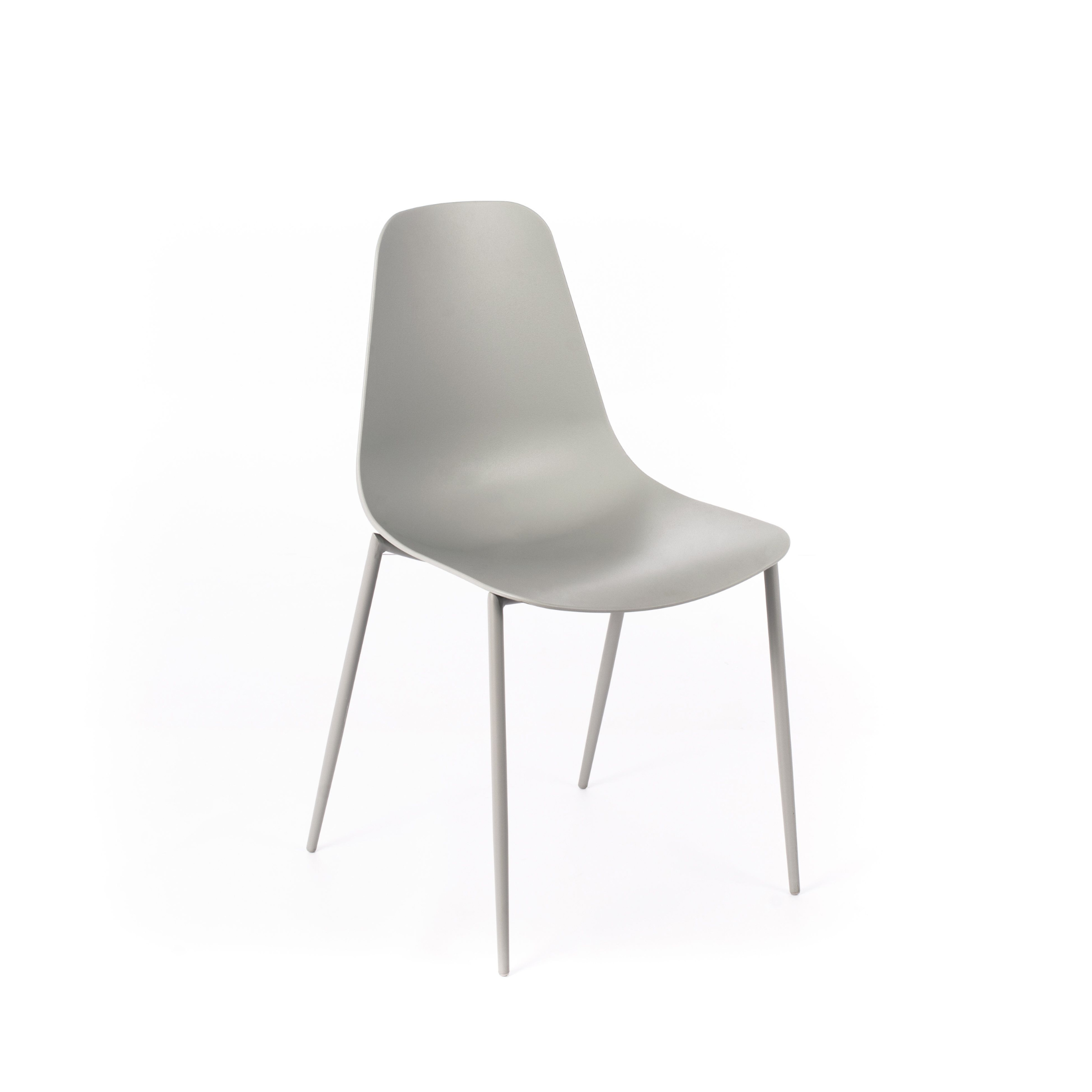 Set of modern "Kate" polypropylene chairs for living room with painted metal frame
