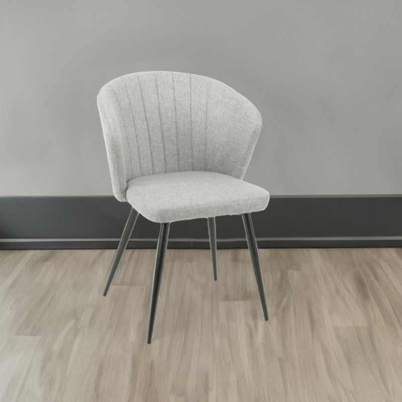 Set of "Krid" dining chairs upholstered in fabric with black metal legs, 44x41 cm, 82h