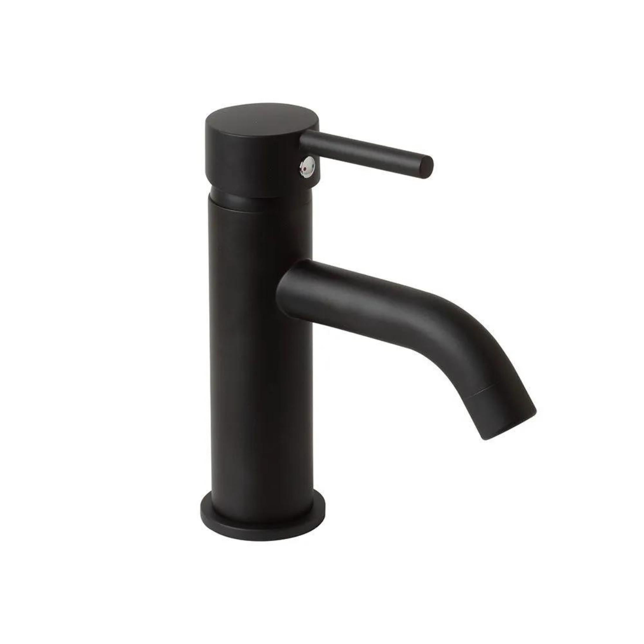 Tandel basin faucet in black brass with a matte finish