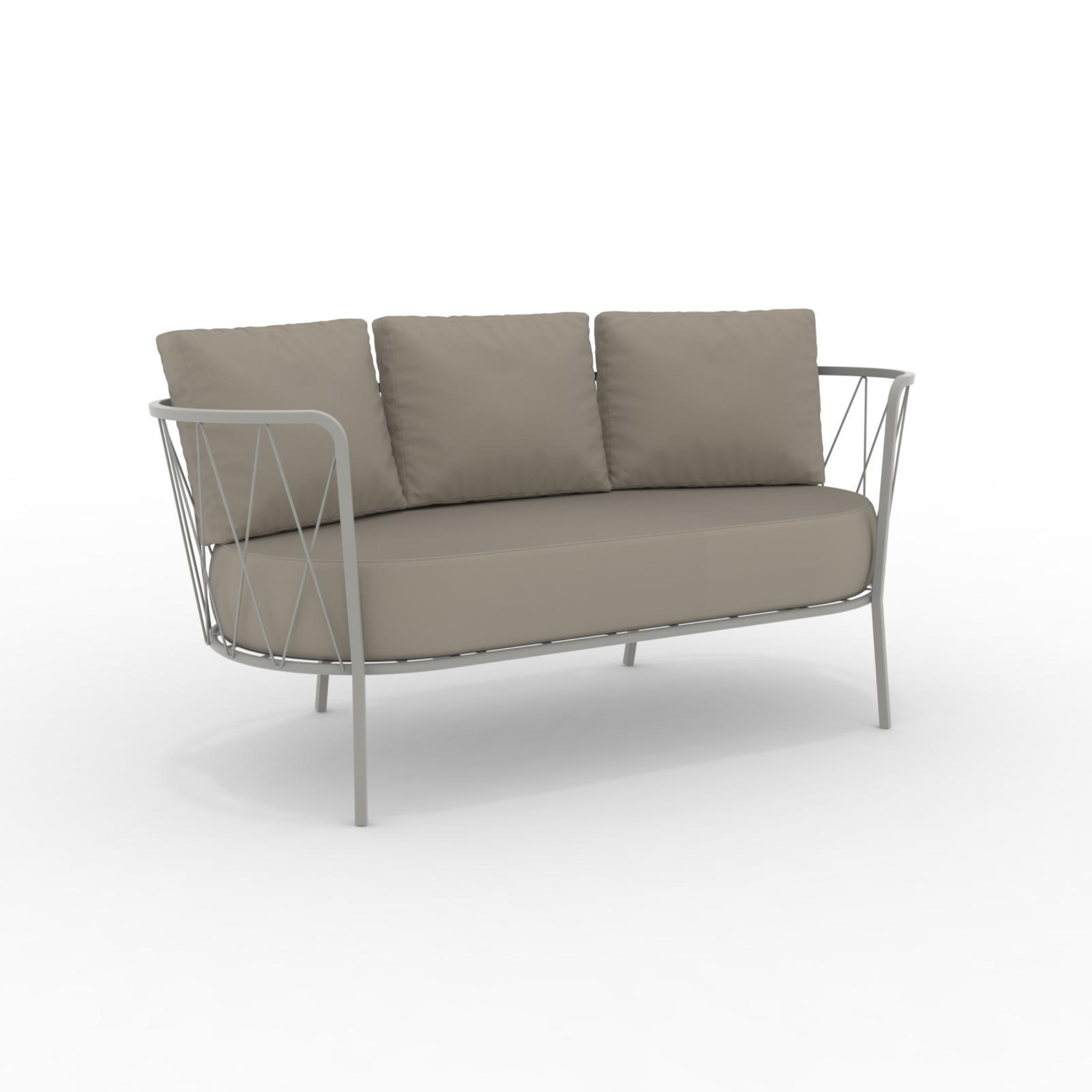 "Daisy" garden lounge set: 3-seater sofa, 2 armchairs, and metal coffee table.