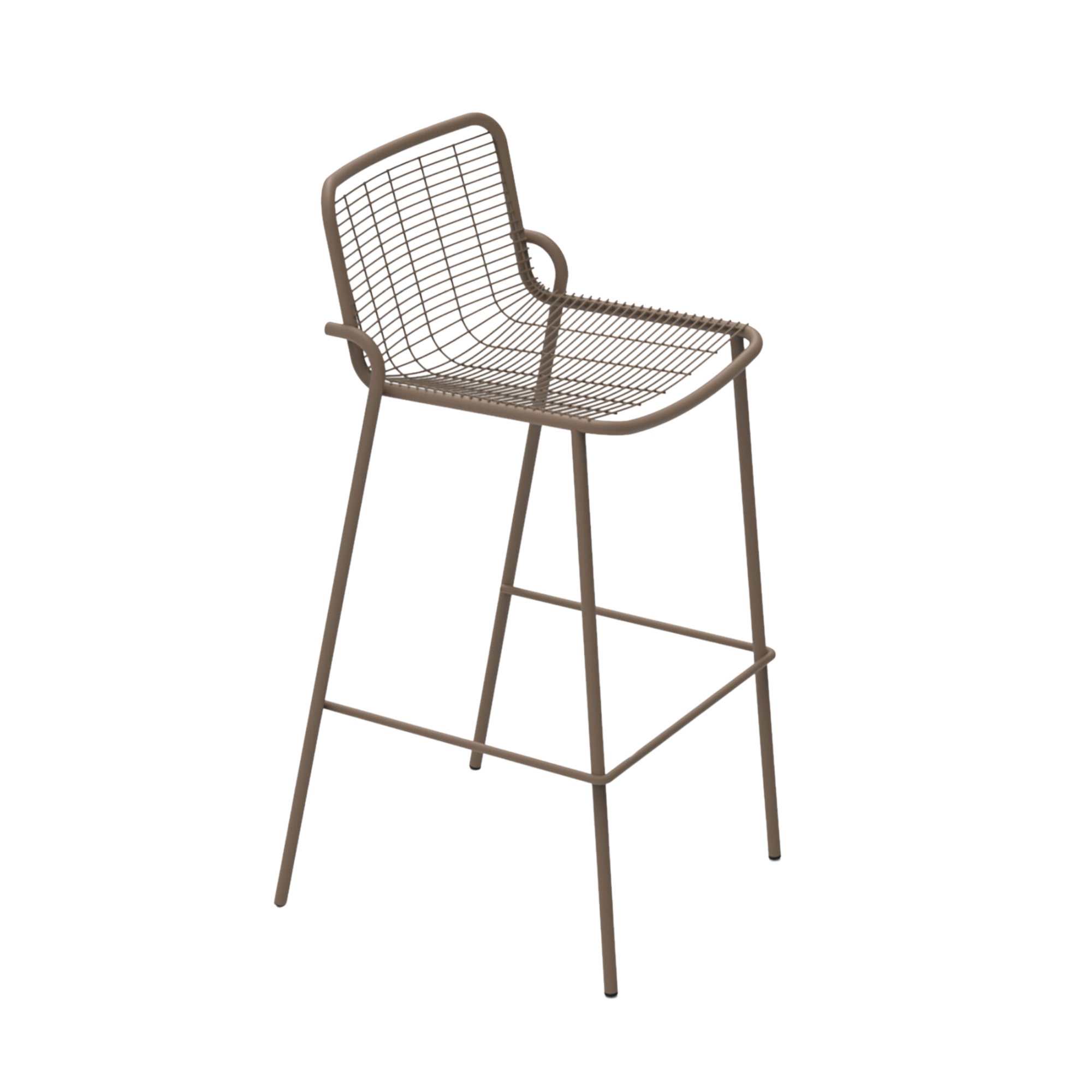 Set of "Roma" stackable painted metal garden stools, 50x52 cm, 100 cm high.