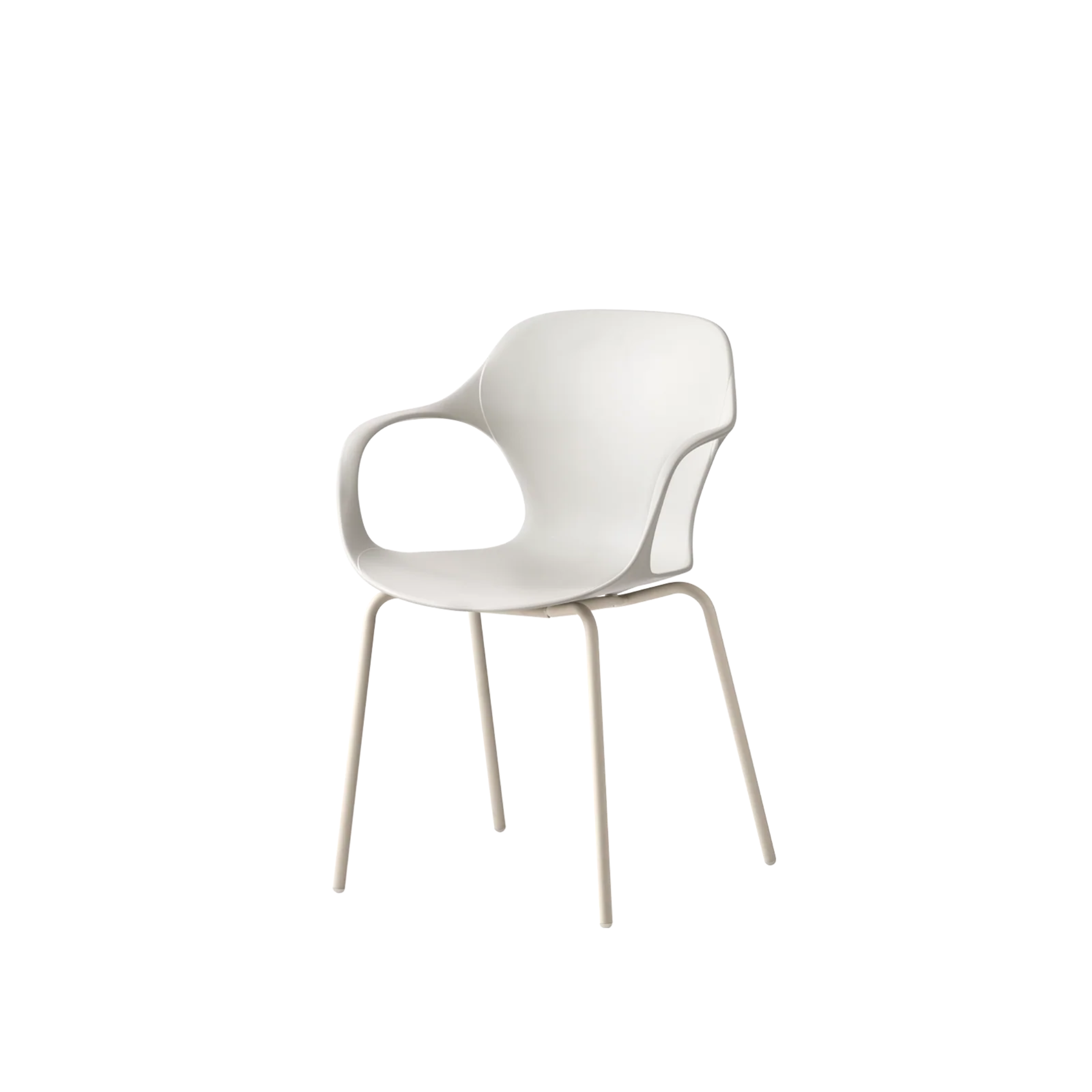 Set of modern "Ops" chairs in painted metal and recycled polypropylene