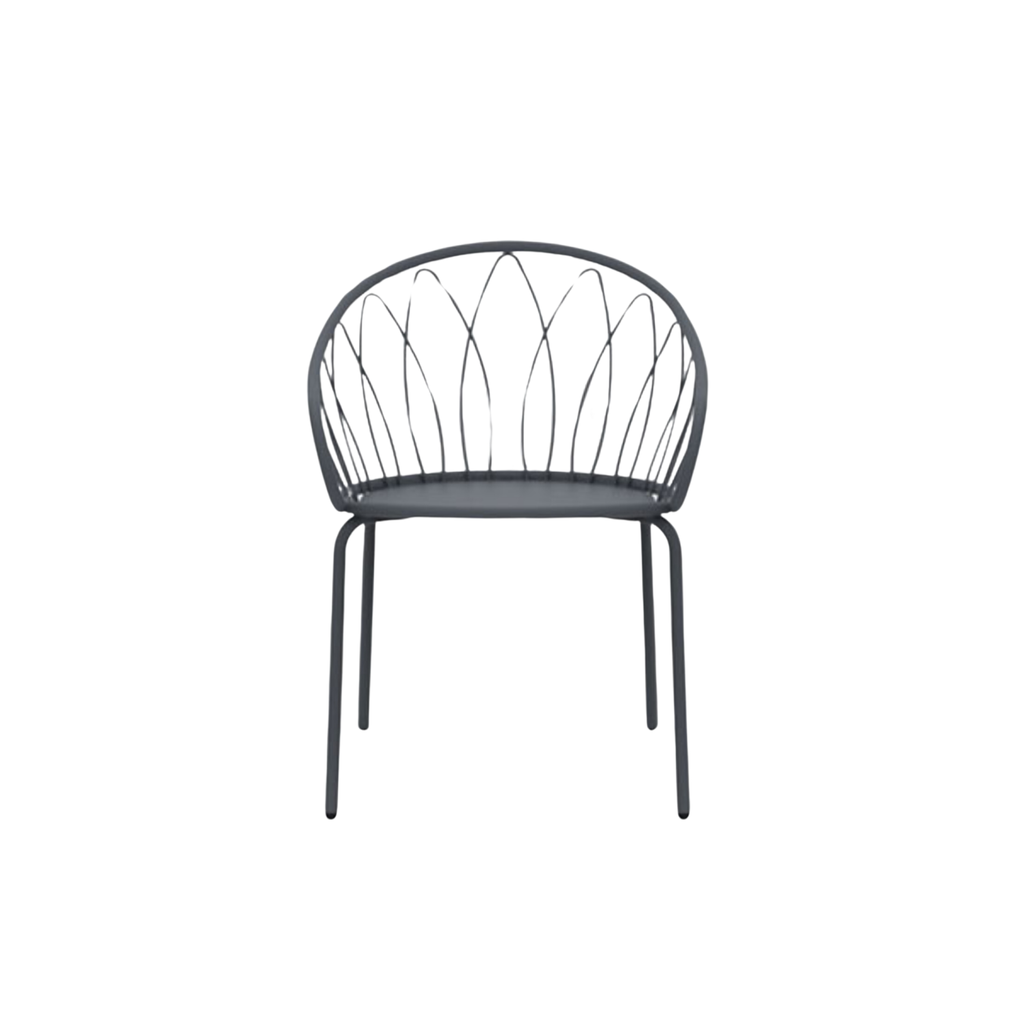 Set of stackable "Flora" painted metal garden chairs, 59x56 cm, 81 cm high