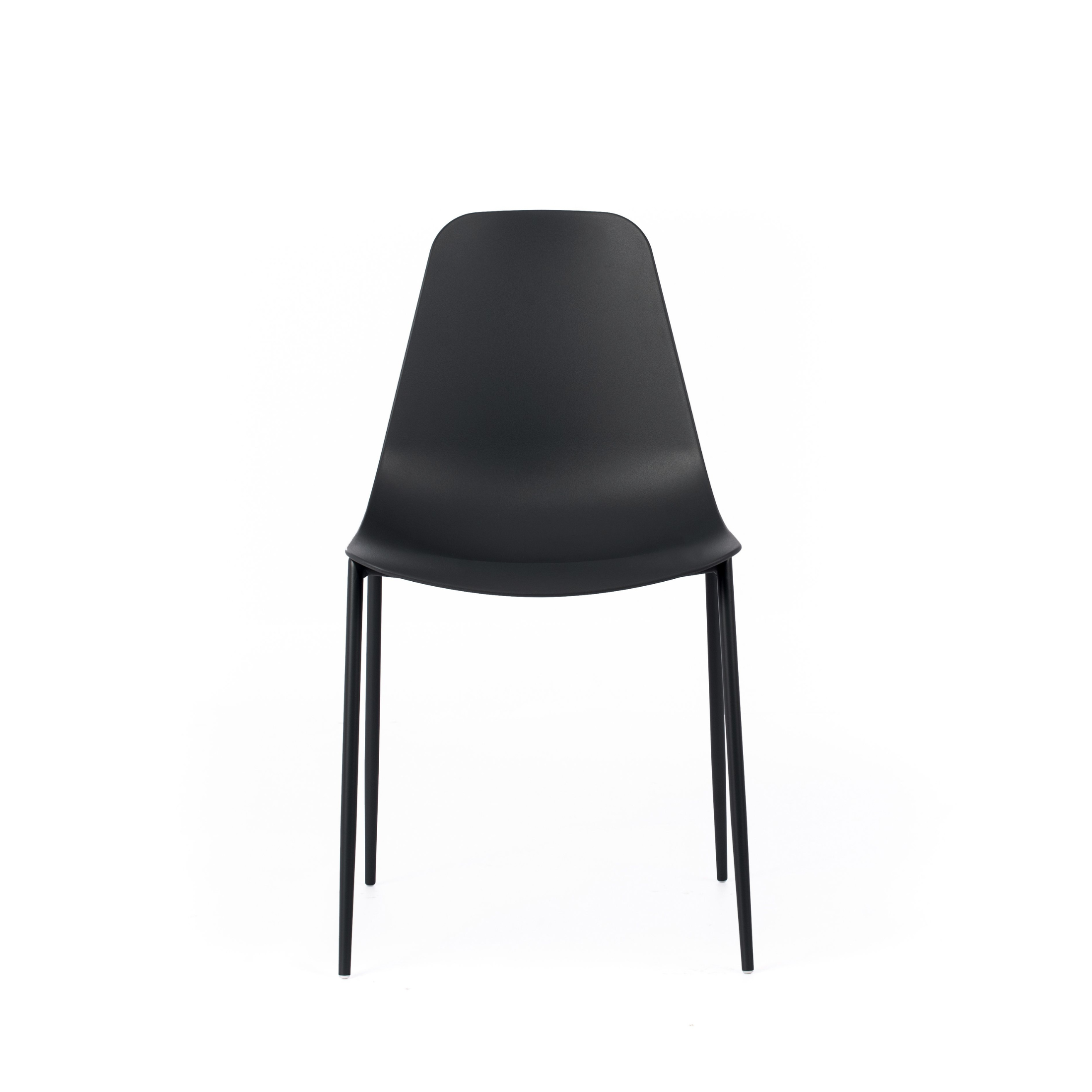 Set of modern "Kate" polypropylene chairs for living room with painted metal frame