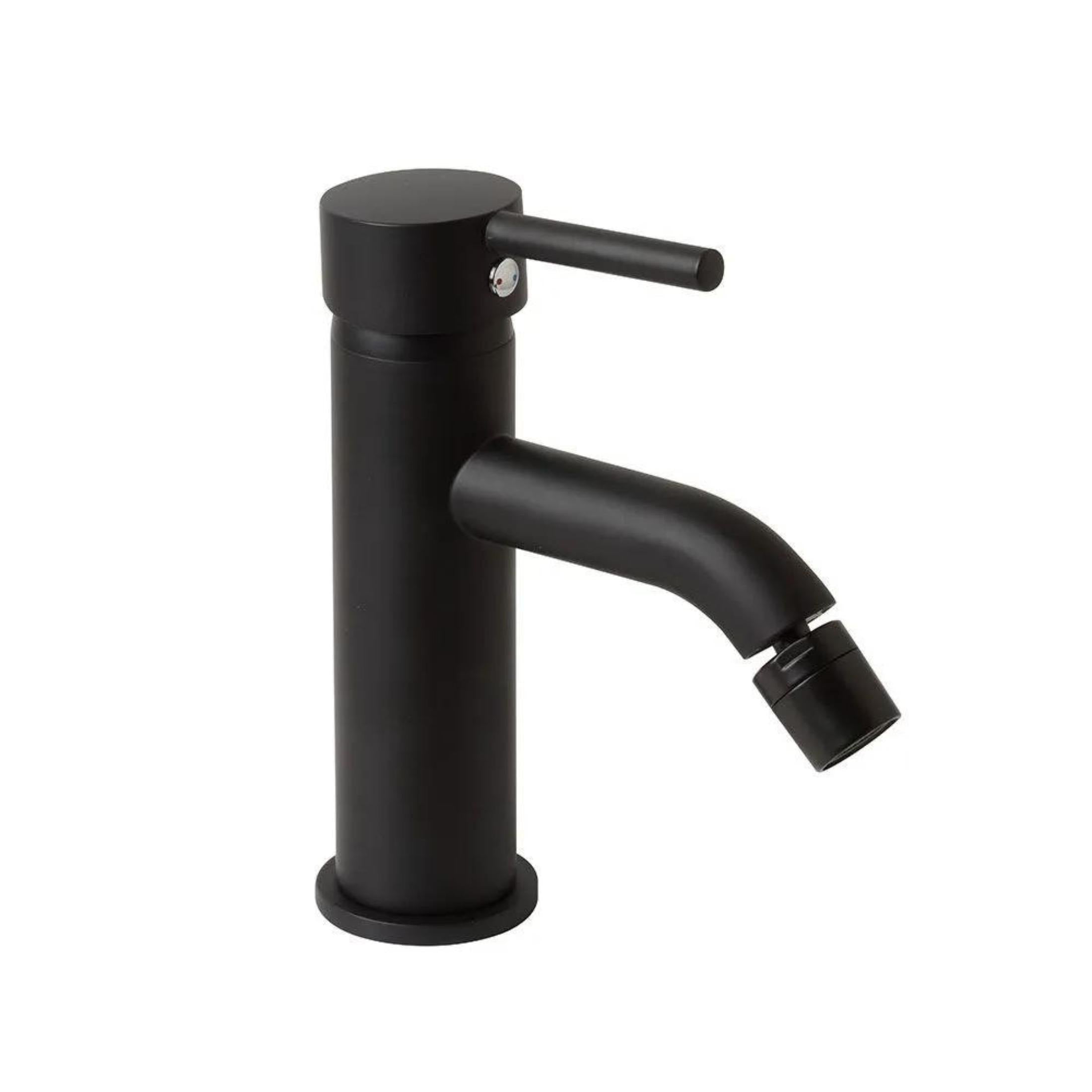"Alrin" bidet mixer tap in black brass with a matte finish