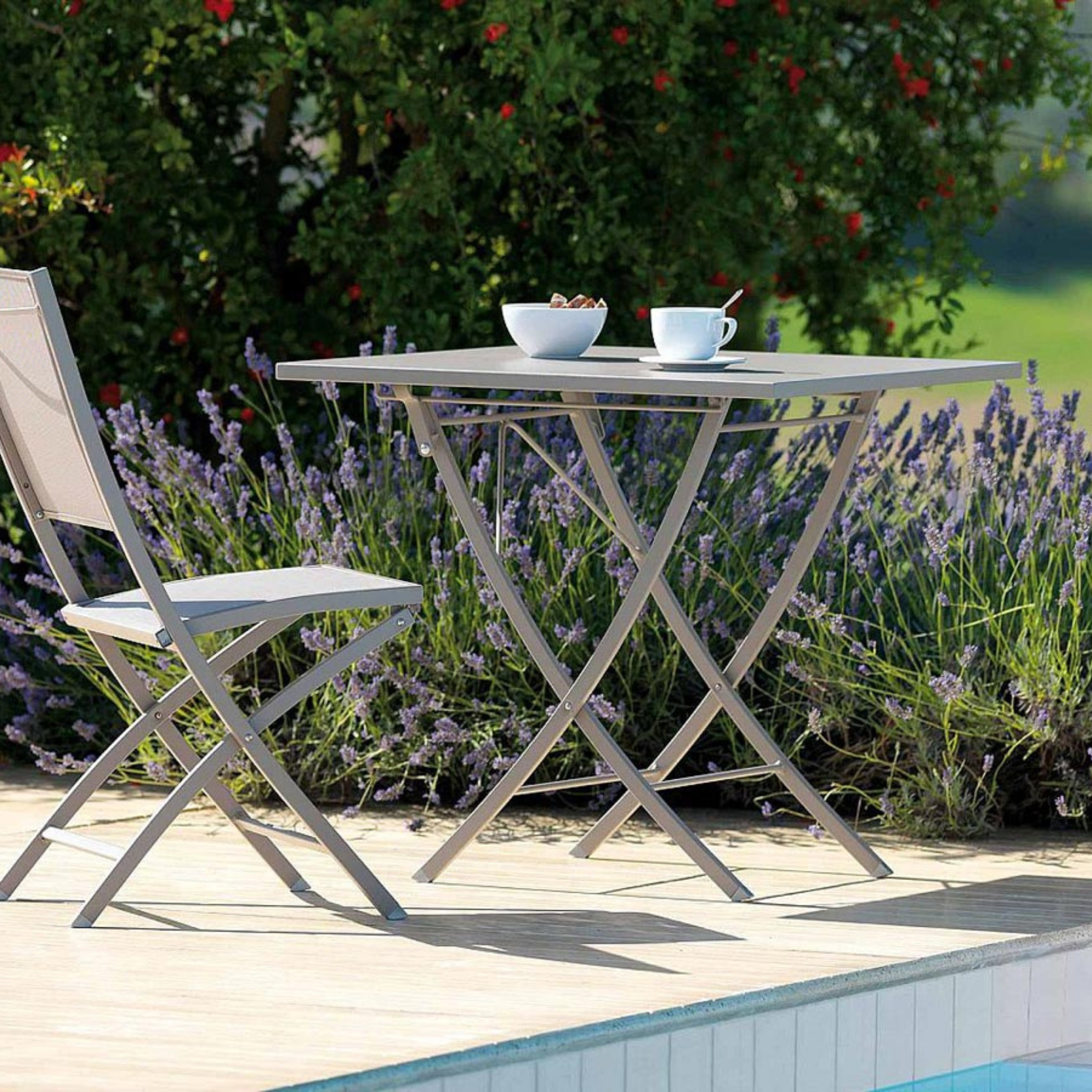 "Vegas" 75cm Galvanized Metal Folding Garden Table